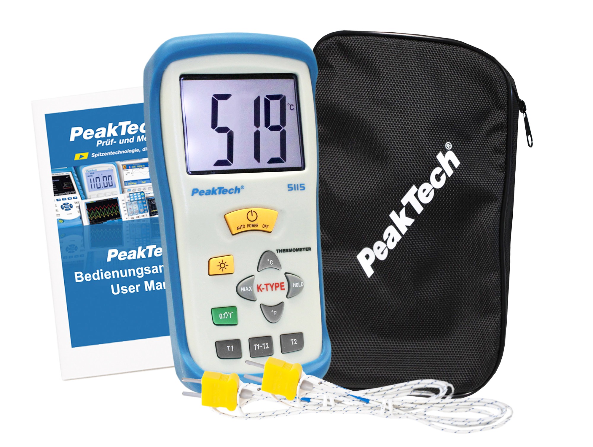 «PeakTech® P 5115» Termometr cyfrowy typu K / -50 ... +1300°C