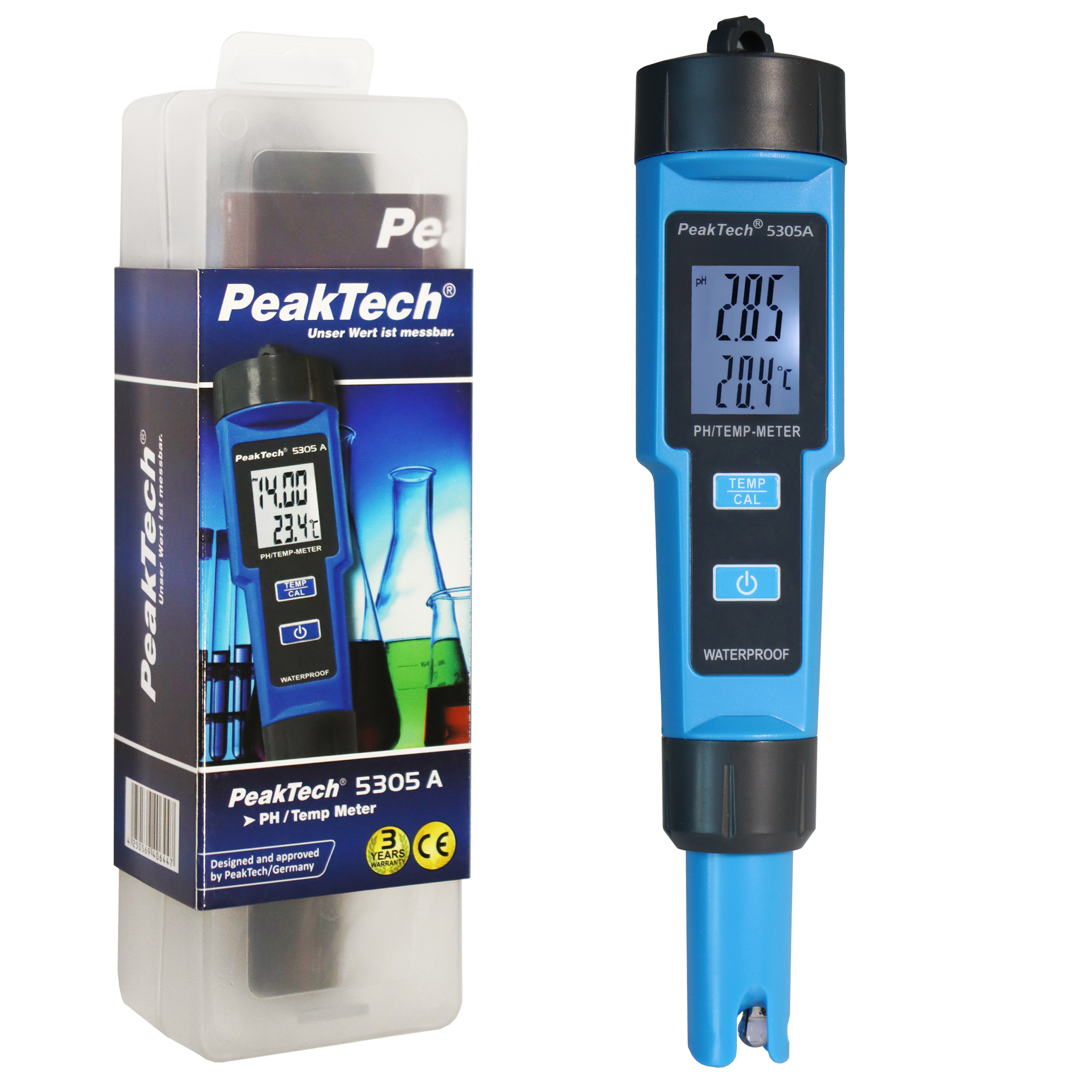 «PeakTech® P 5305 A» PH-mètre 2 en 1 pour PH/TEMP