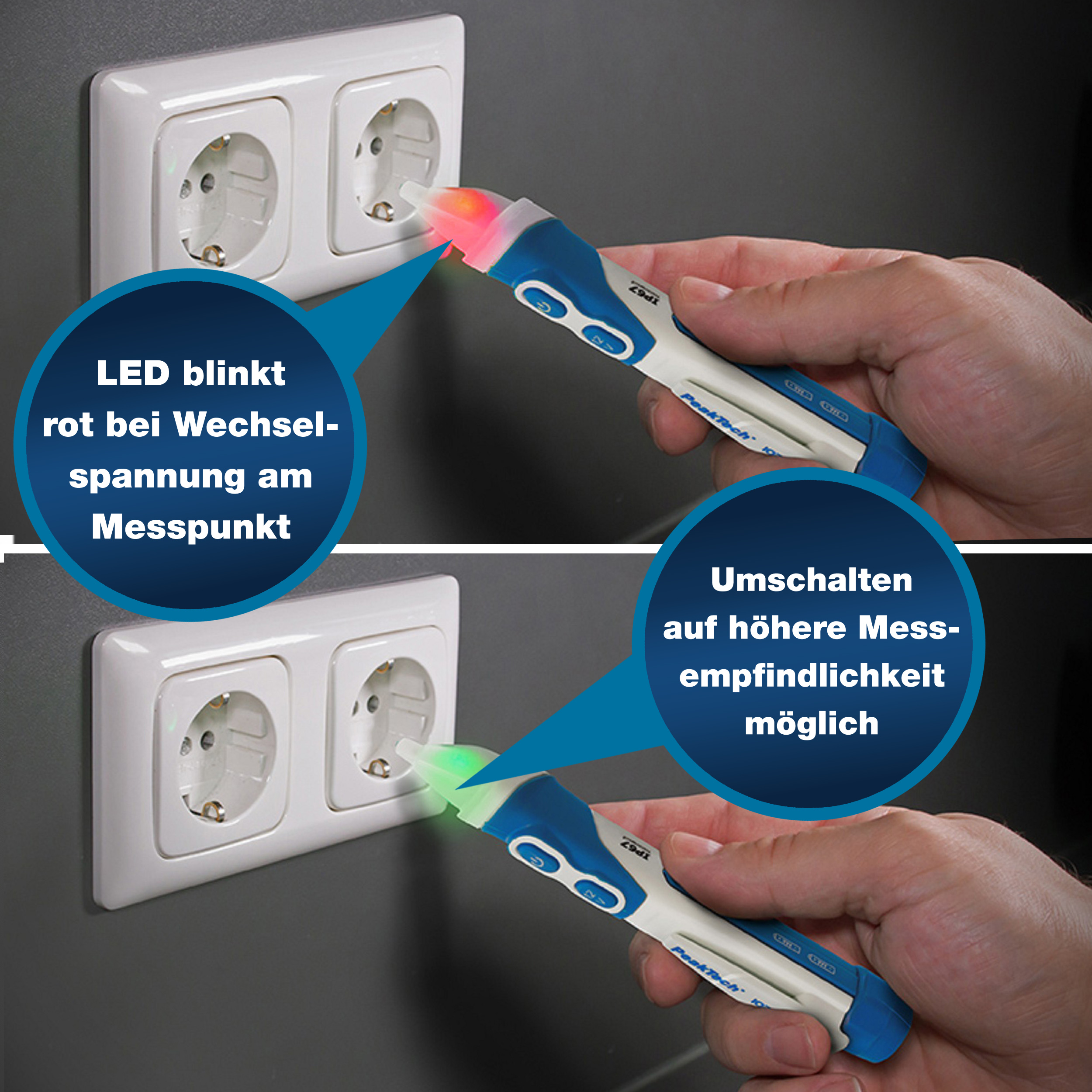 «PeakTech® P 1032» Tester napięcia AC 12 - 1000 V AC z wibracjami