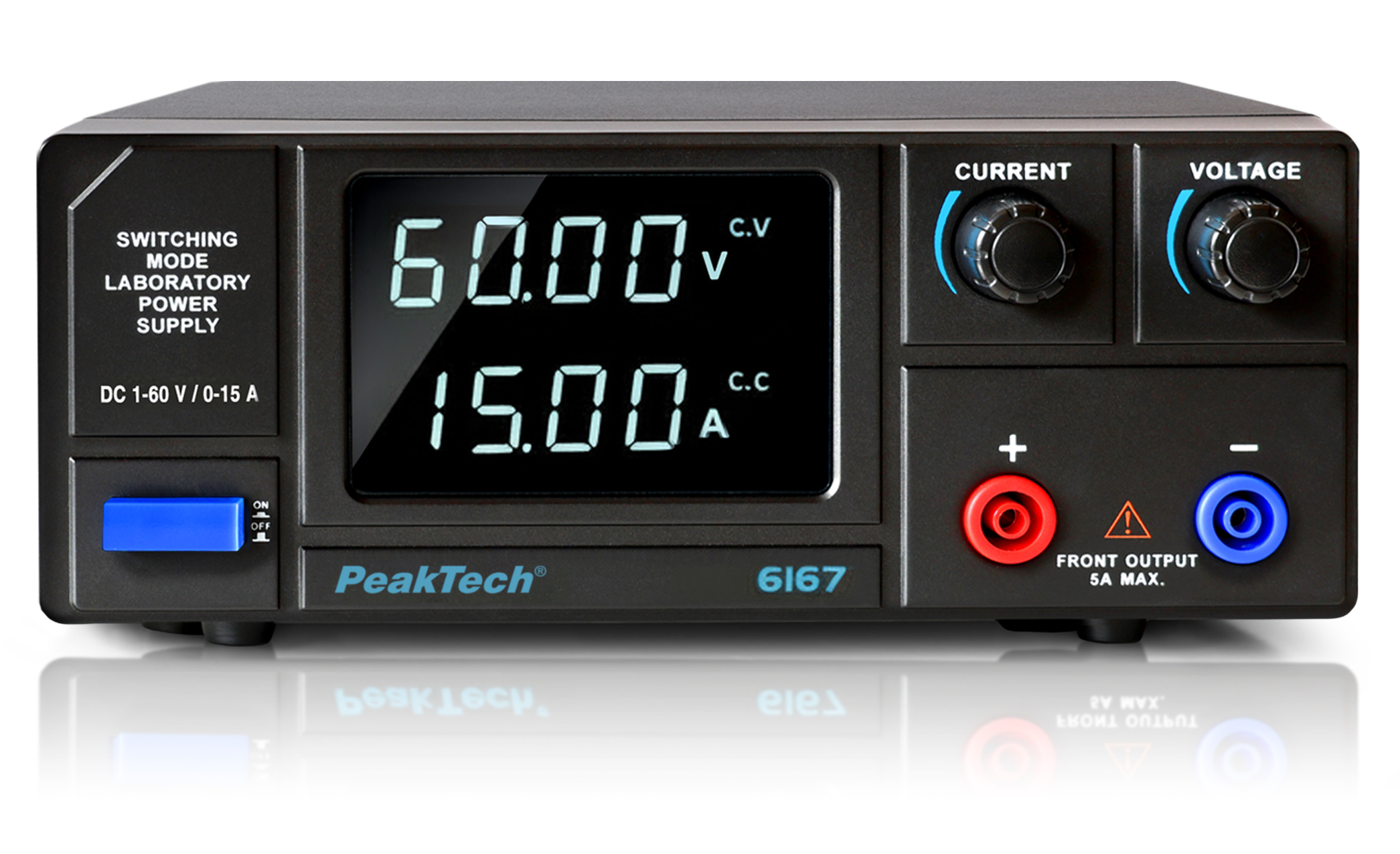 «PeakTech® P 6167» DC Switching Model Power Supply ~ 1 - 60V / 0 - 15A