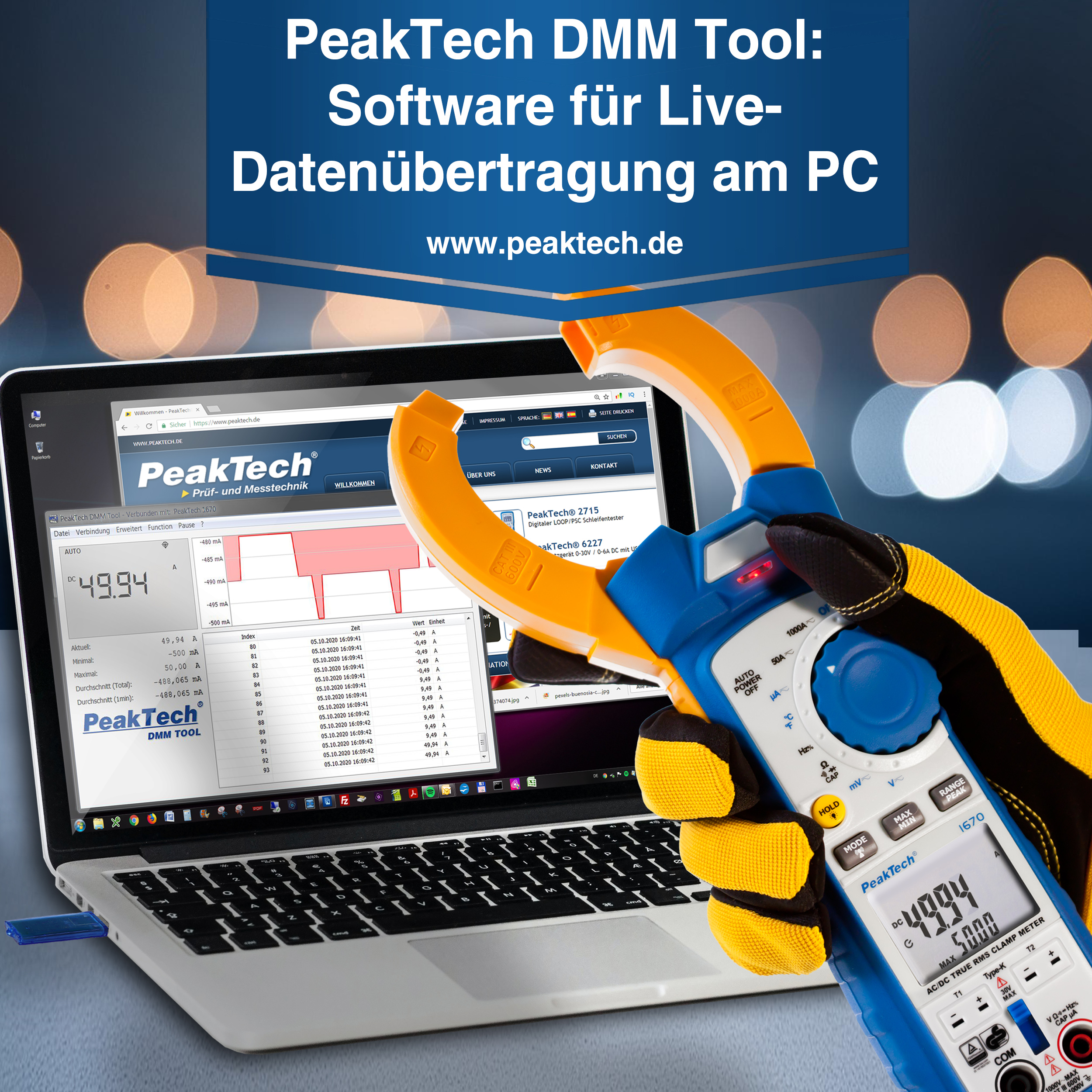 «PeakTech® P 1670» Pince multimètre TrueRMS