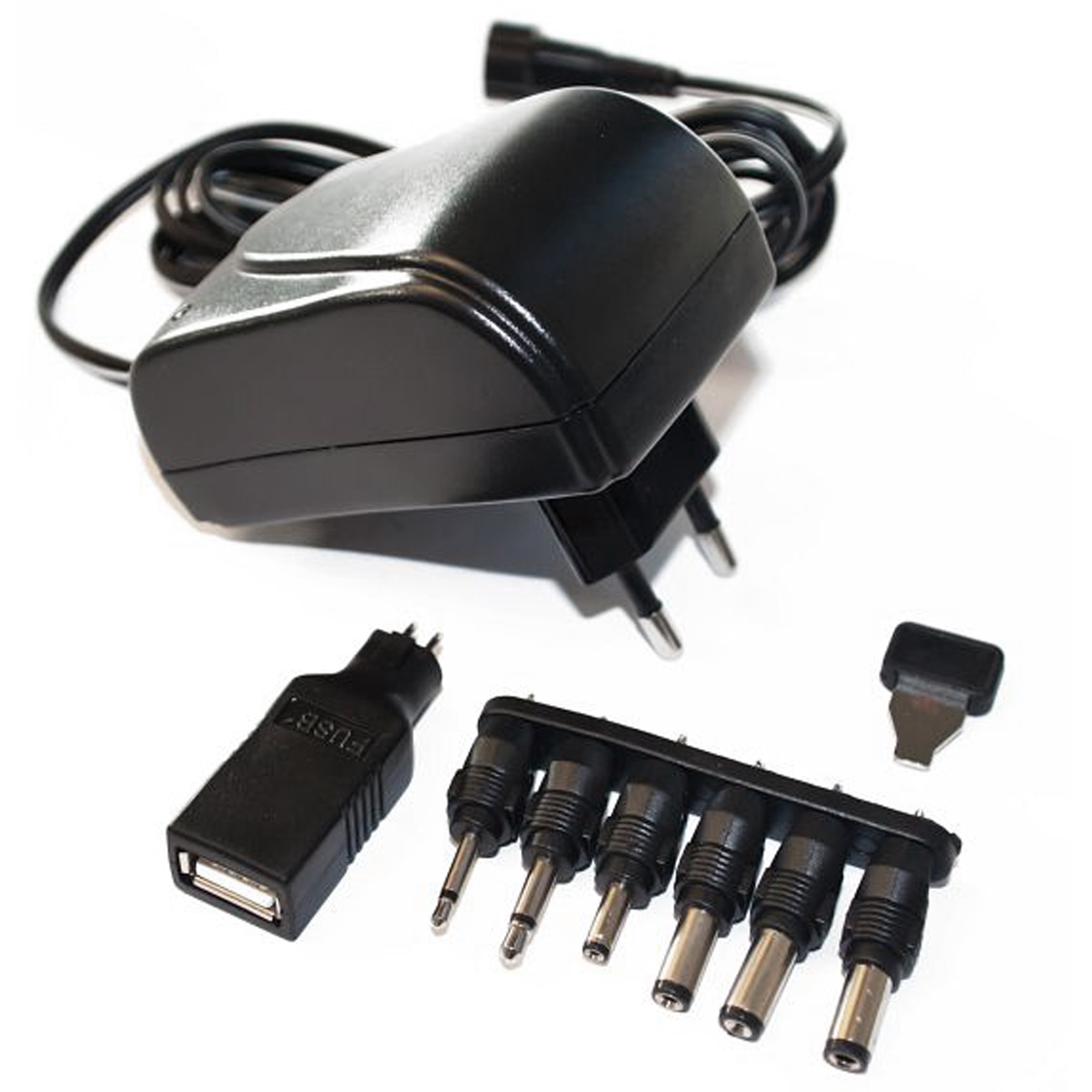 «PeakTech® P 3127 B» Universal Plug-in Power Supply 3–12V DC, 1500mA