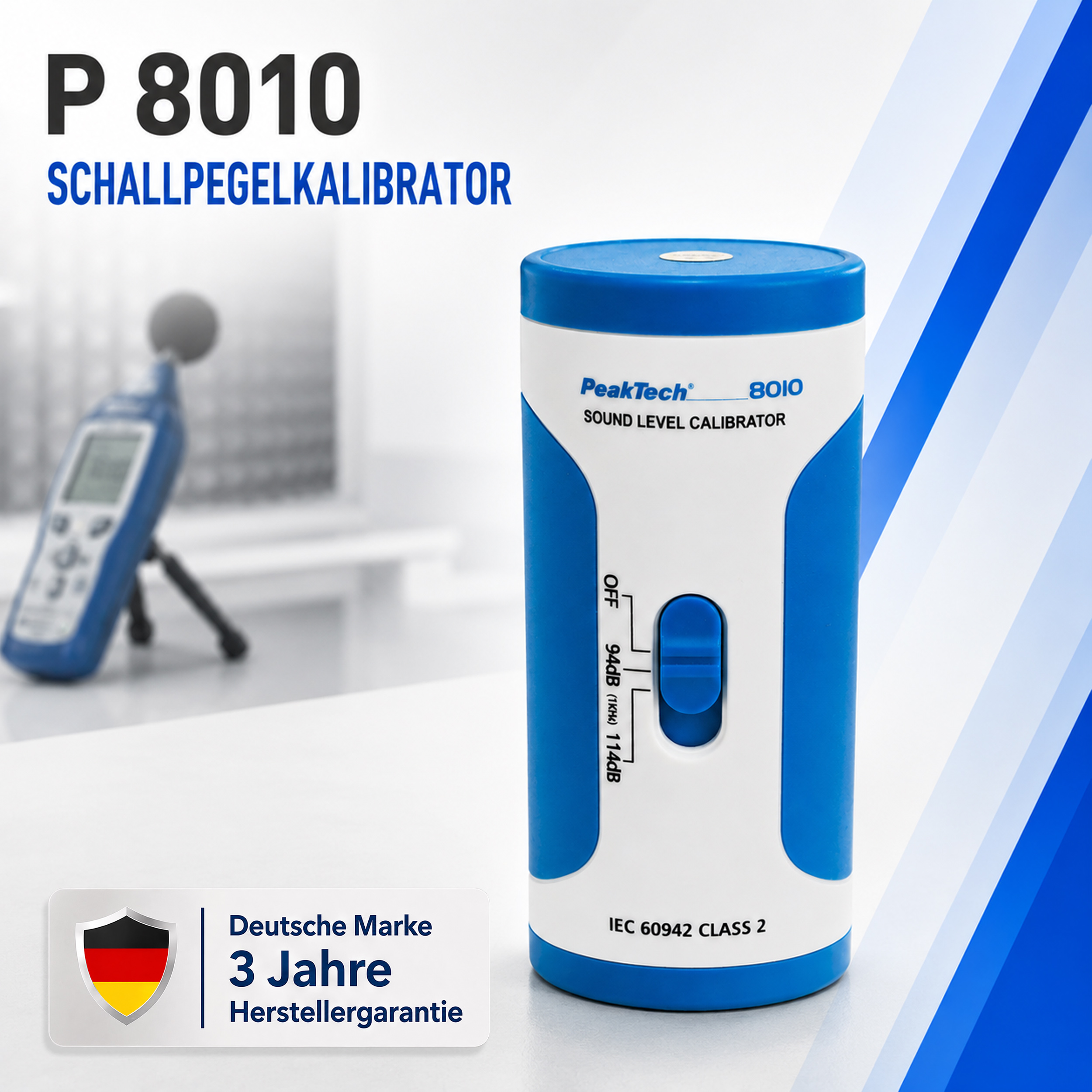 «PeakTech® P 8010» Sound Level Calibrator, 94 dB/114 dB
