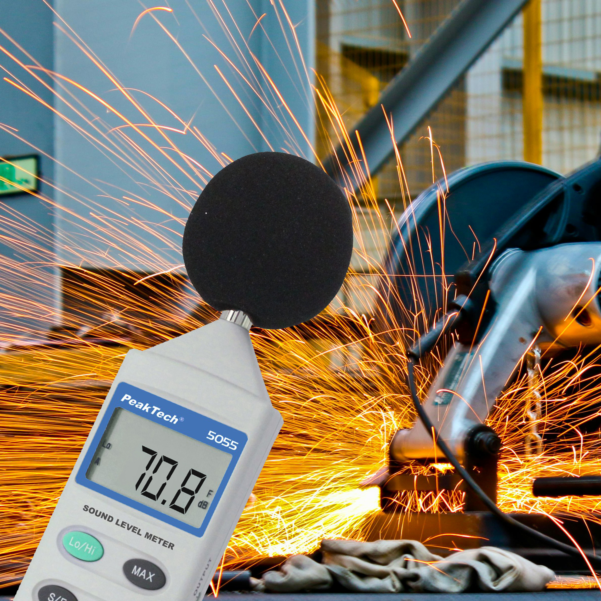 «PeakTech® P 5055» Cyfrowy miernik poziomu dźwięku, 3 1/2 cyfry