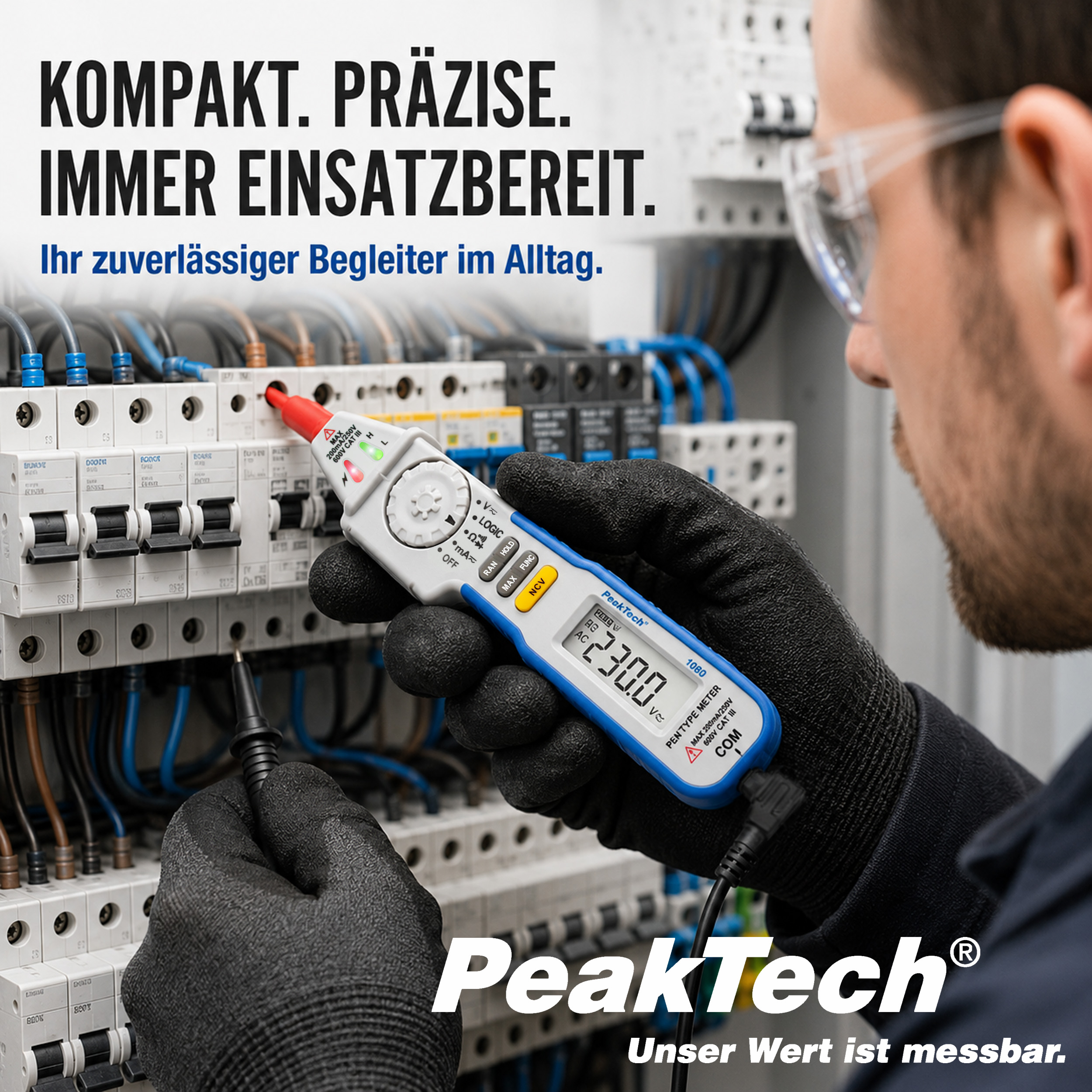 «PeakTech® P 1080» 600V AC / DC pen- type multimeter ~ 2000 digit LCD