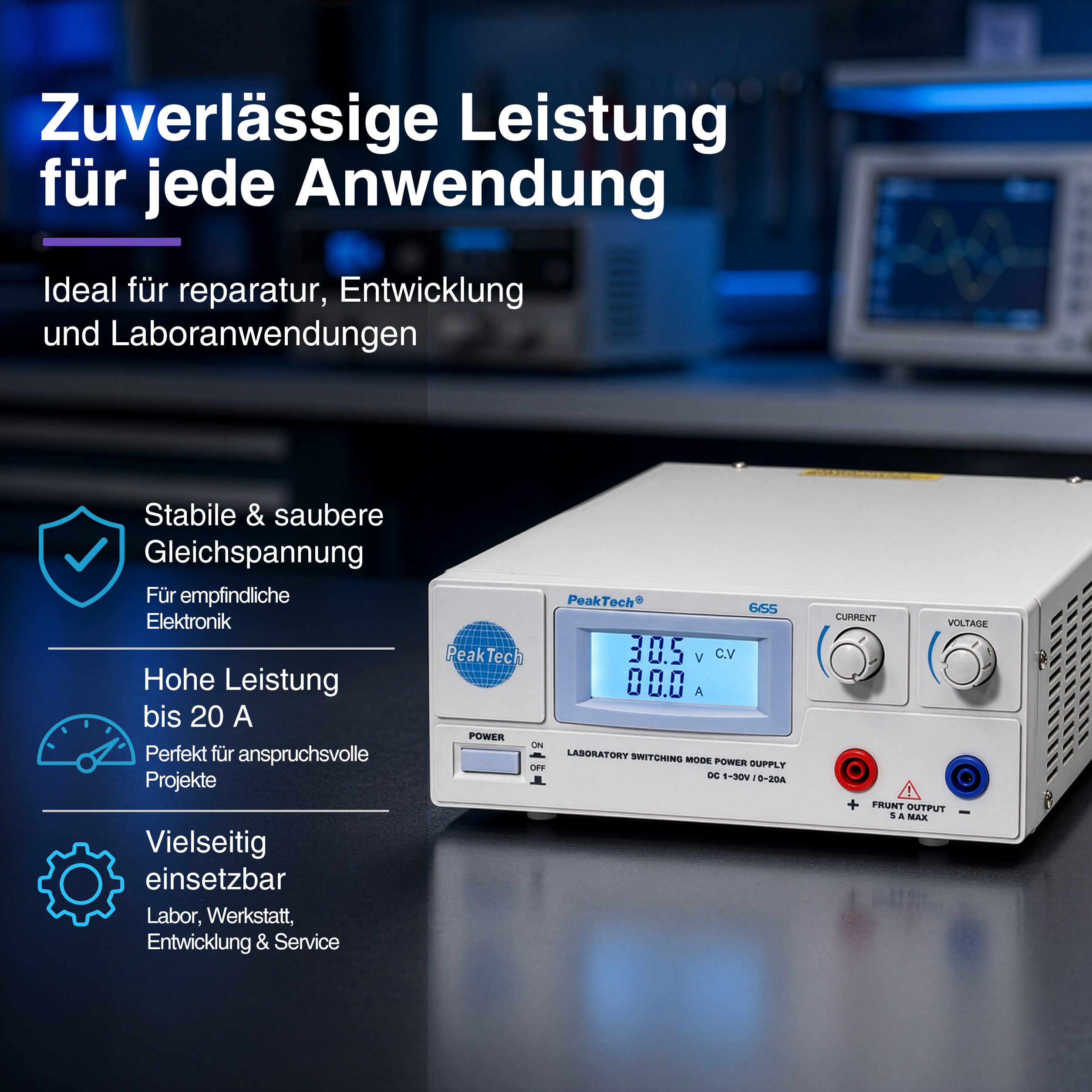 «PeakTech® P 6155» Laboratory Switching Mode Power Supply