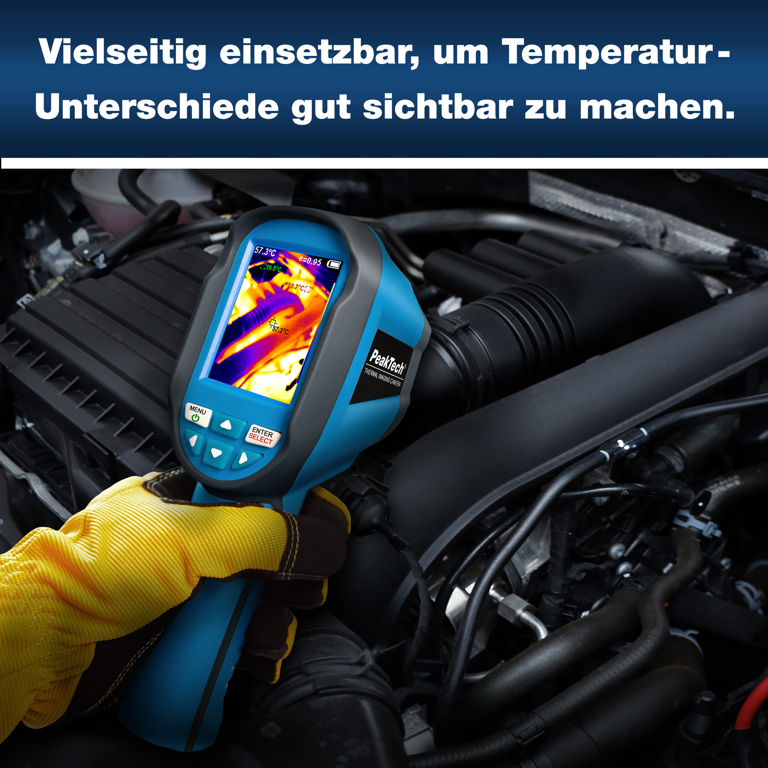 «PeakTech® P 5605 A» Termocamera 120x90px. -20°C ... +550°C con foto e video