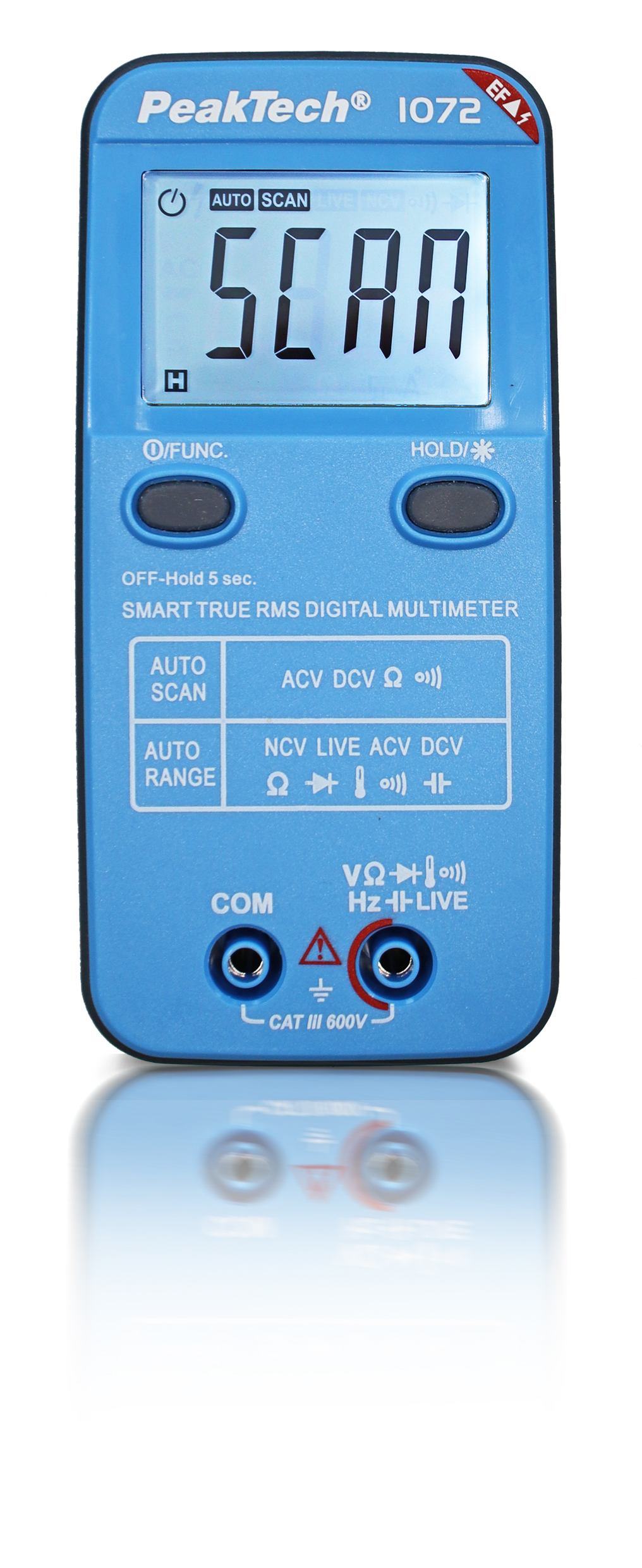 «PeakTech® P 1072» 600V AC/DC smart multimeter with NCV & Live-test