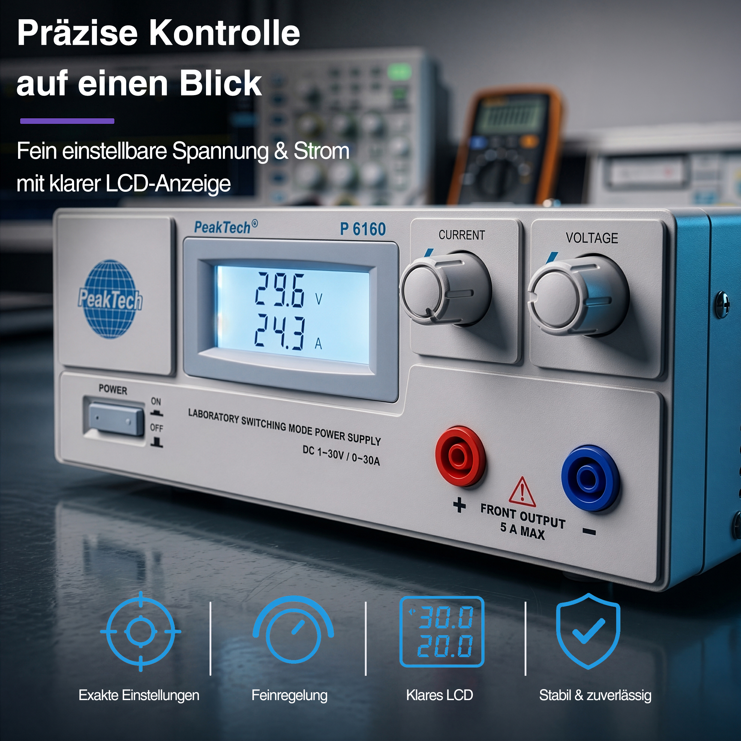 «PeakTech® P 6160» Alimentatore a commutazione da laboratorio
