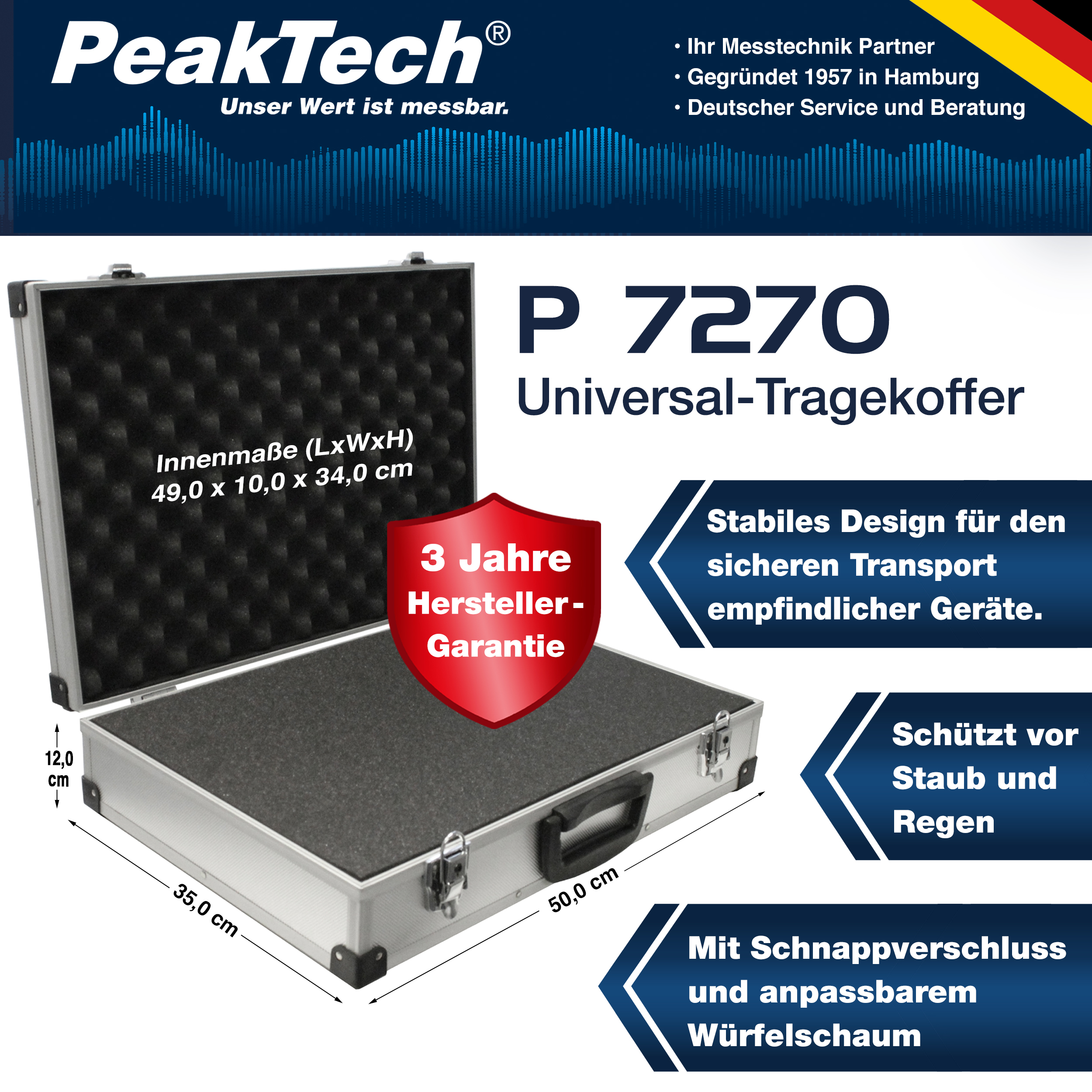 «PeakTech® P 7270» Estuche de Transporte para Instrumentos de Medida