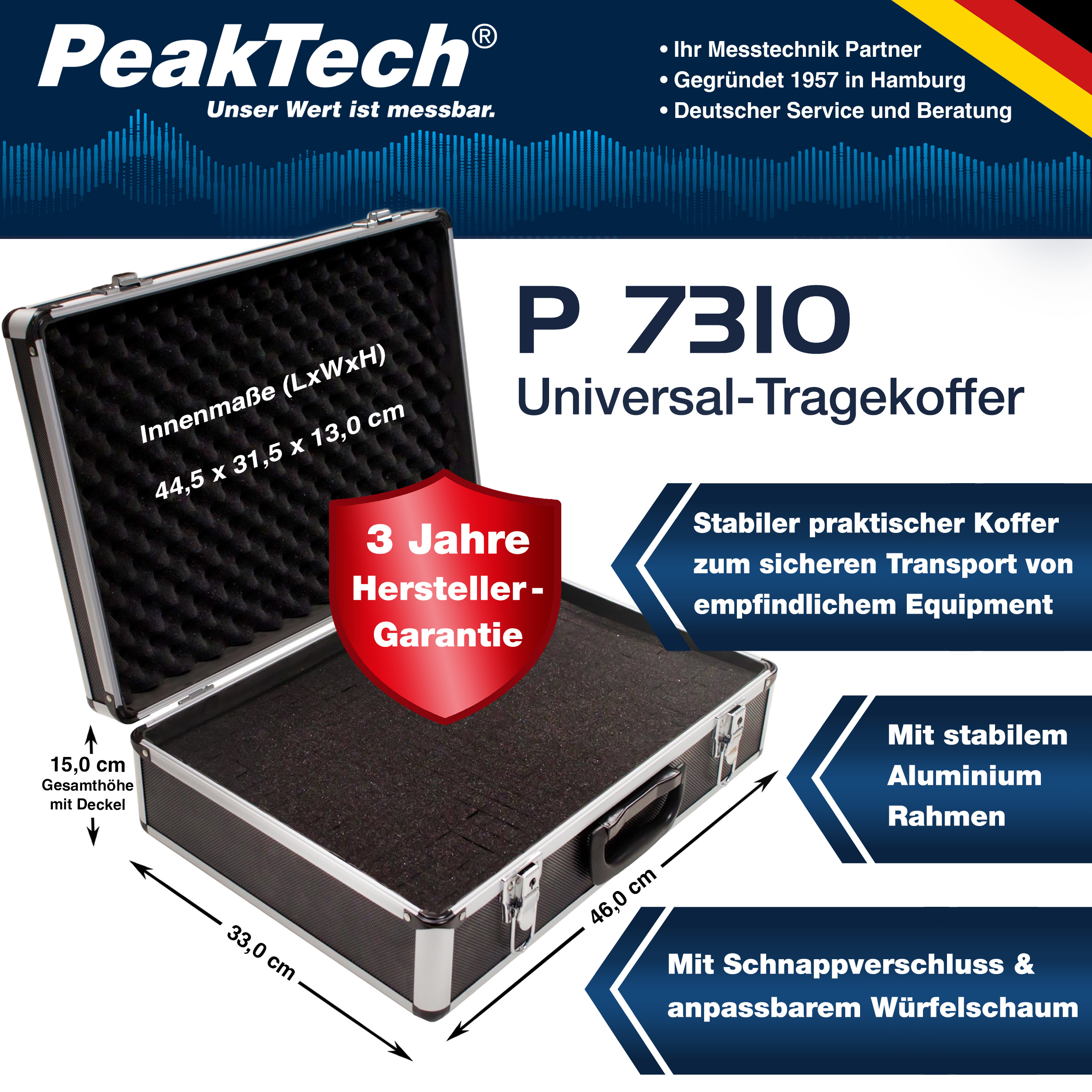 «PeakTech® P 7310» Estuche de Transporte para Instrumentos de Medida