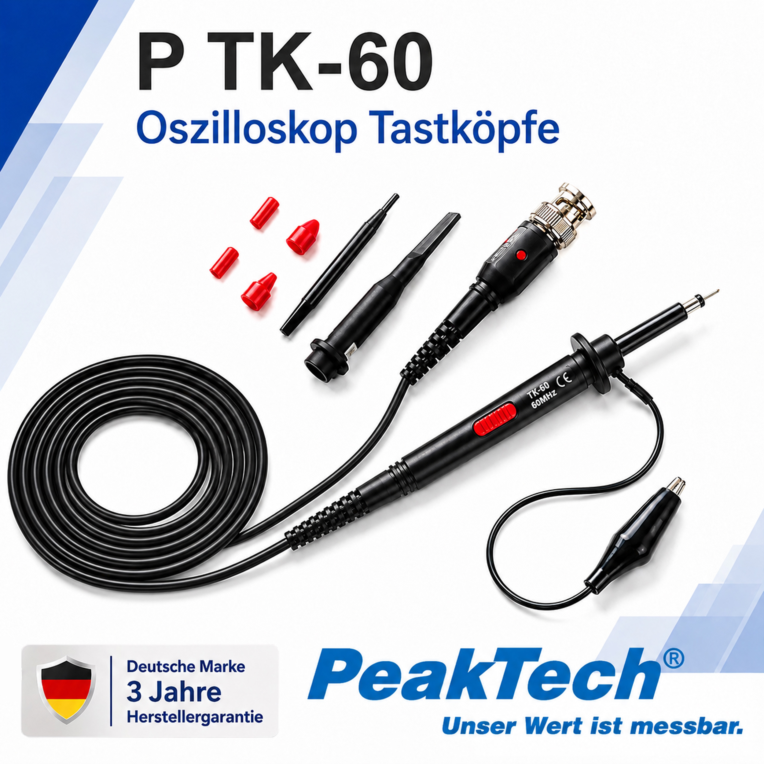 «PeakTech® P TK-60» Sonda per oscilloscopio, 60 MHz, 10:1/1:1