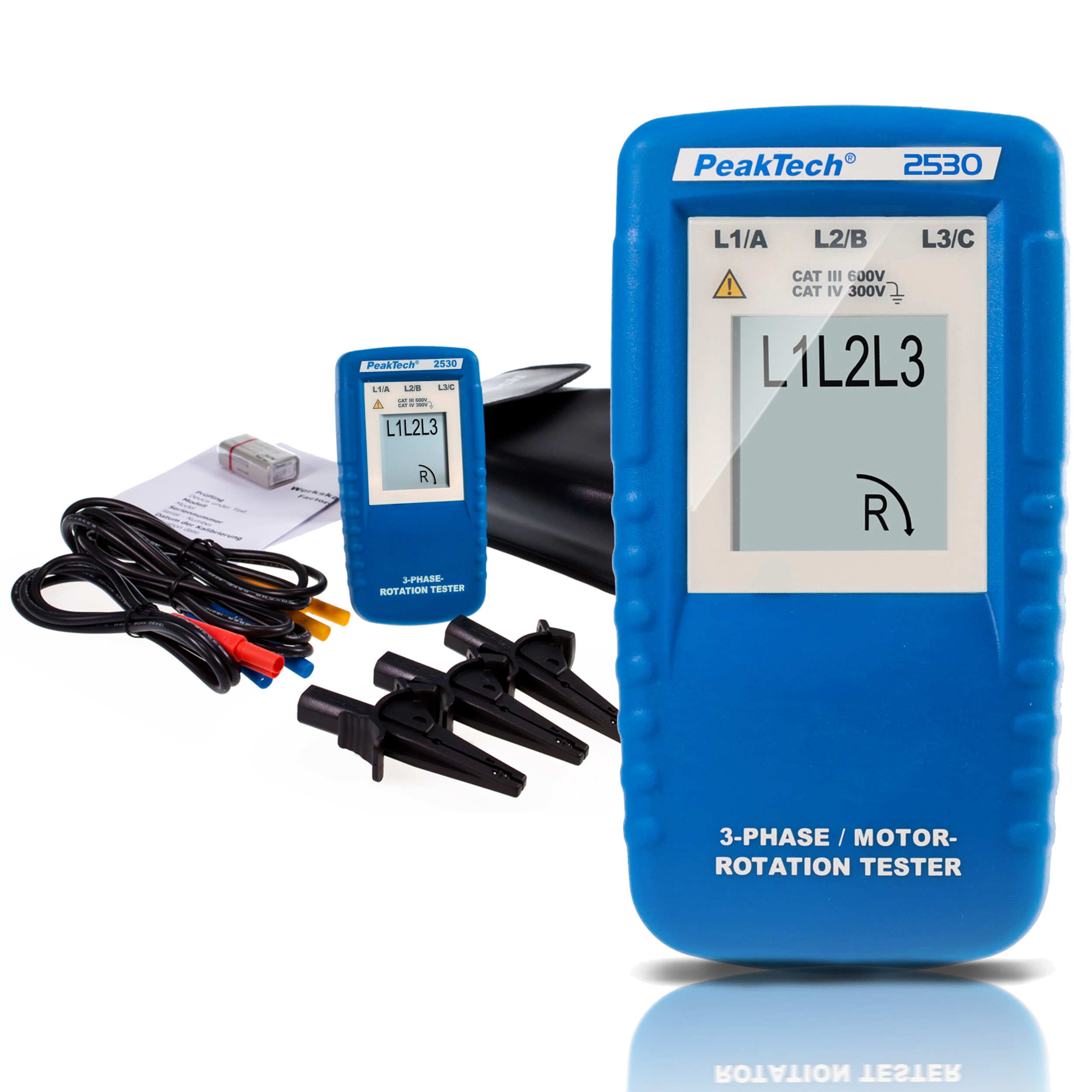 «PeakTech® P 2530» 3-phase direction indicator with LCD display