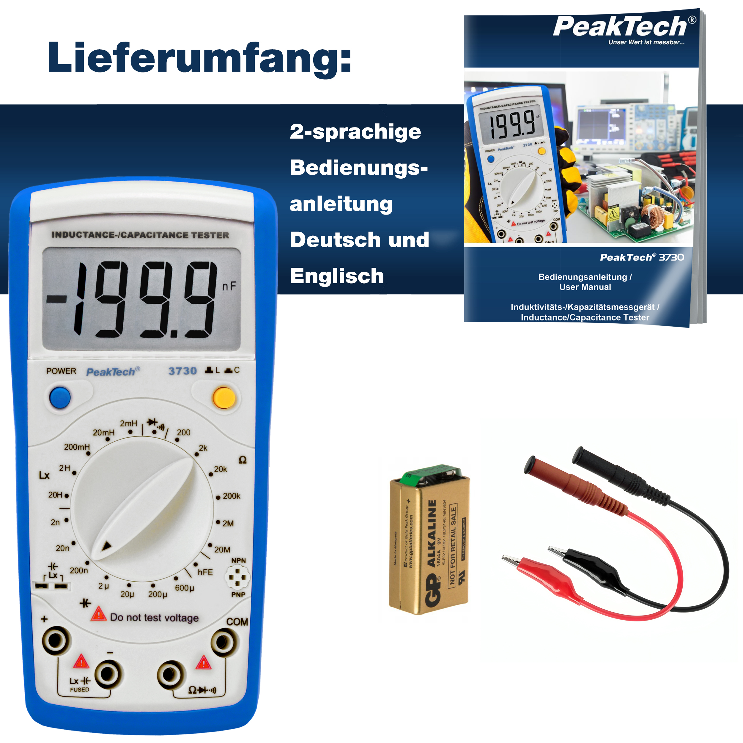 «PeakTech® P 3730» Misuratore di induttanza/capacità