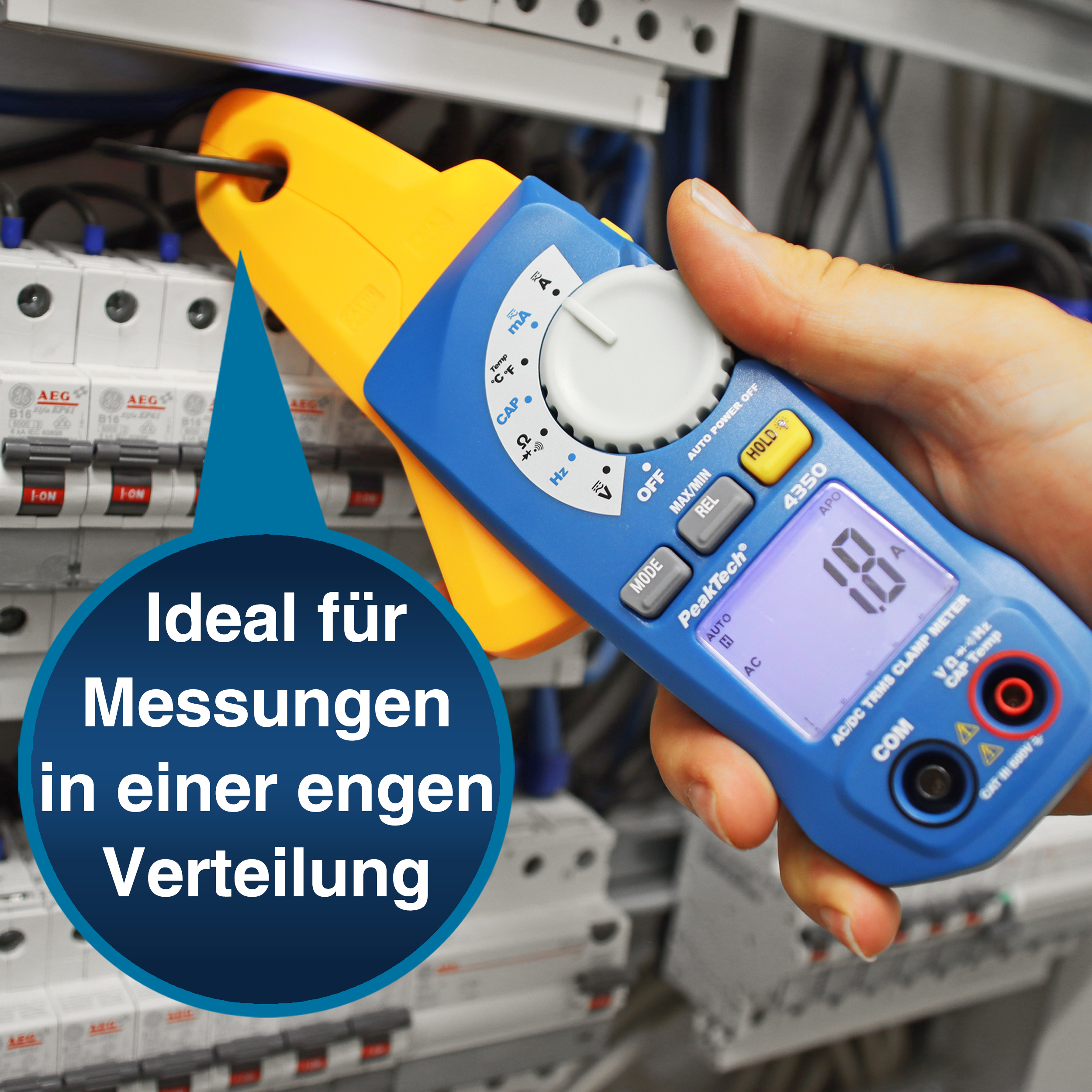 «PeakTech® P 4350» Pince ampèremétrique TRMS 4.000 comptages