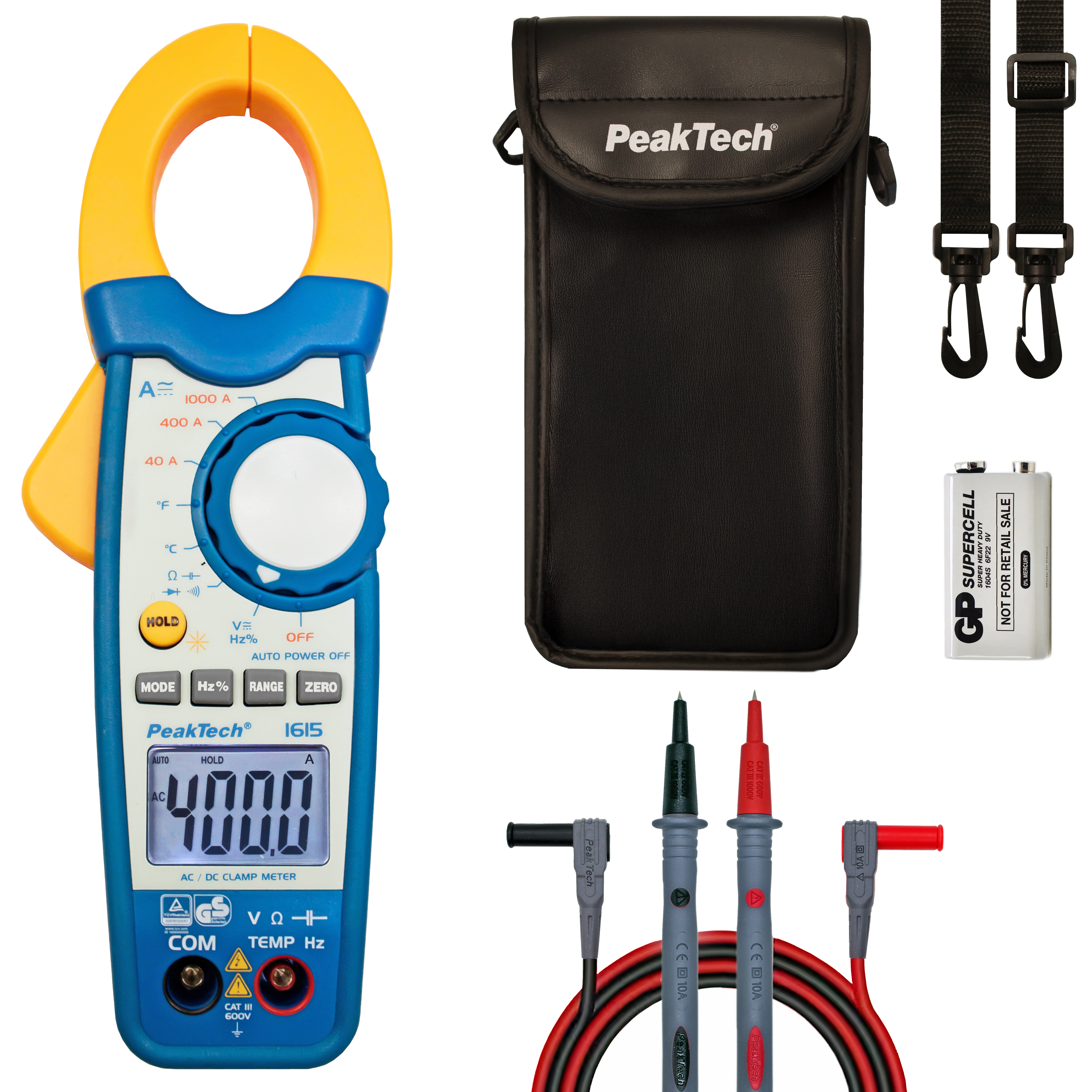 «PeakTech® P 1615» Clamp meter 4,000 counts 1000 A AC/DC