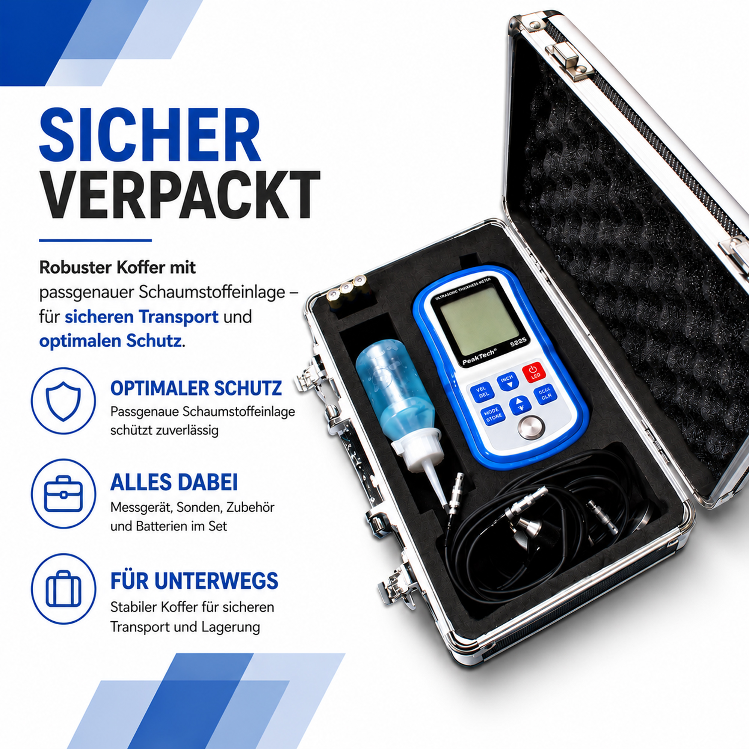 «PeakTech® P 5225» Ultrasonic Material Thickness Meter