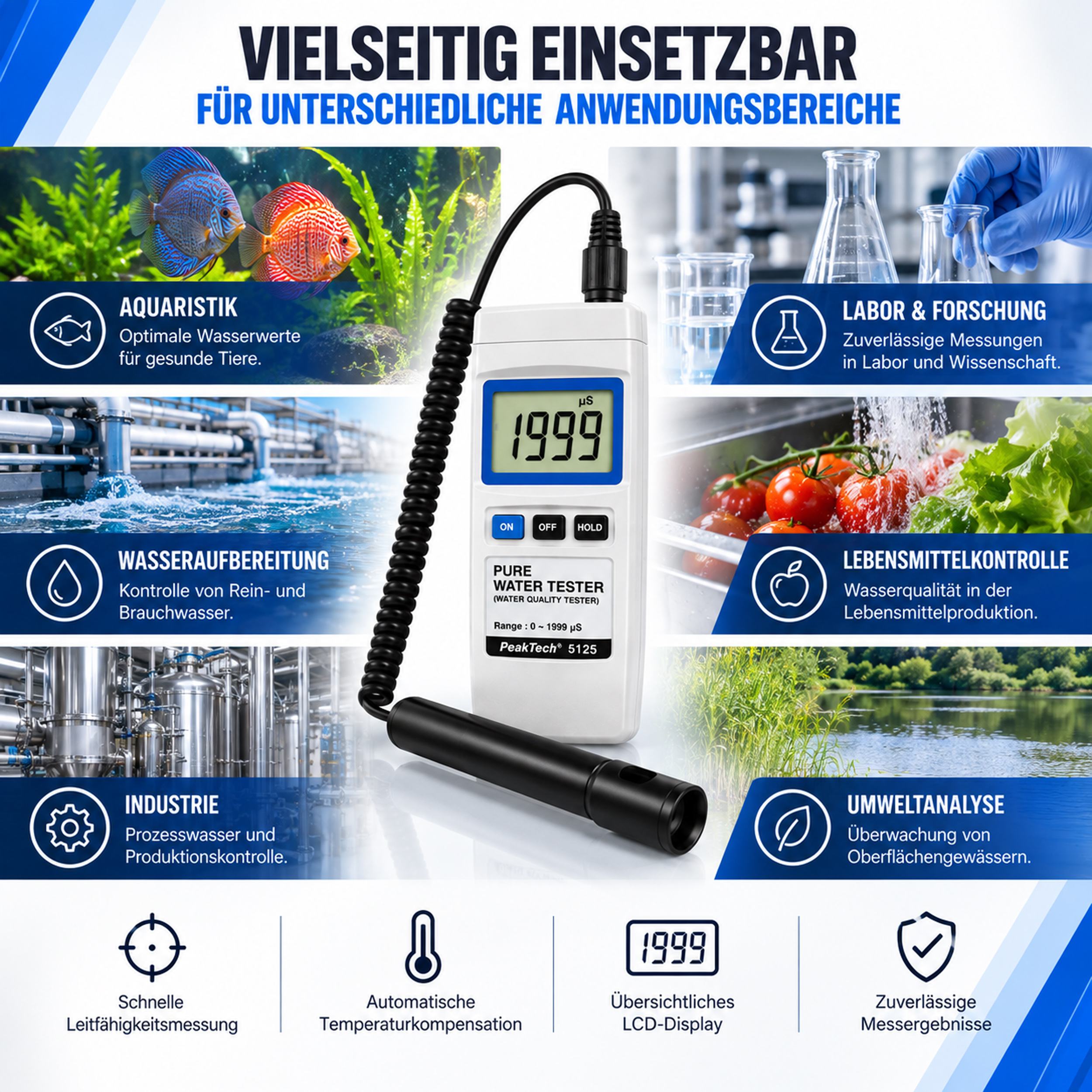 «PeakTech® P 5125» Conductivity Tester / Water Tester