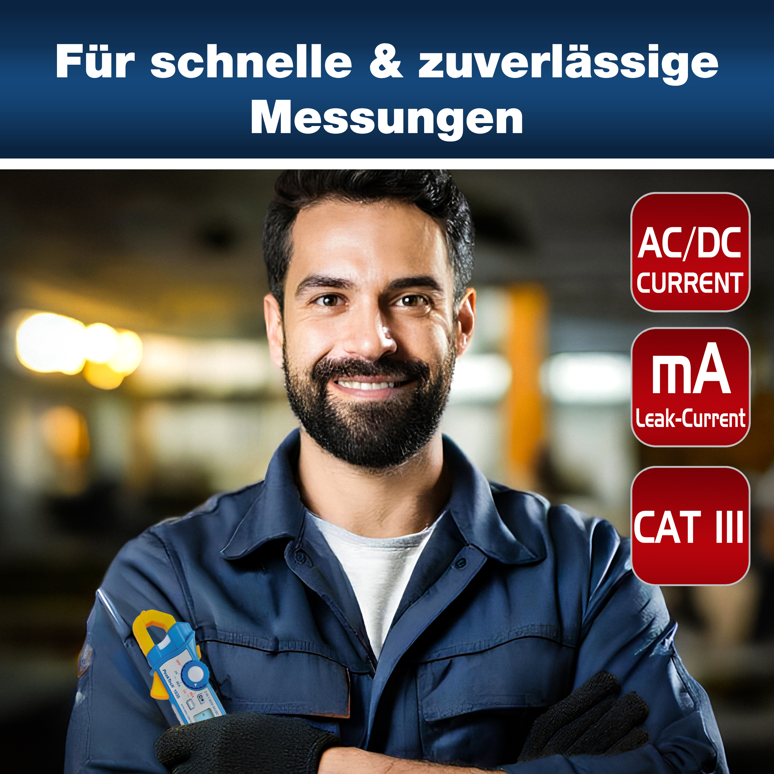«PeakTech® P 1635» Kriechstromzange 2 / 80 A AC/DC mit 1mA Auflösung