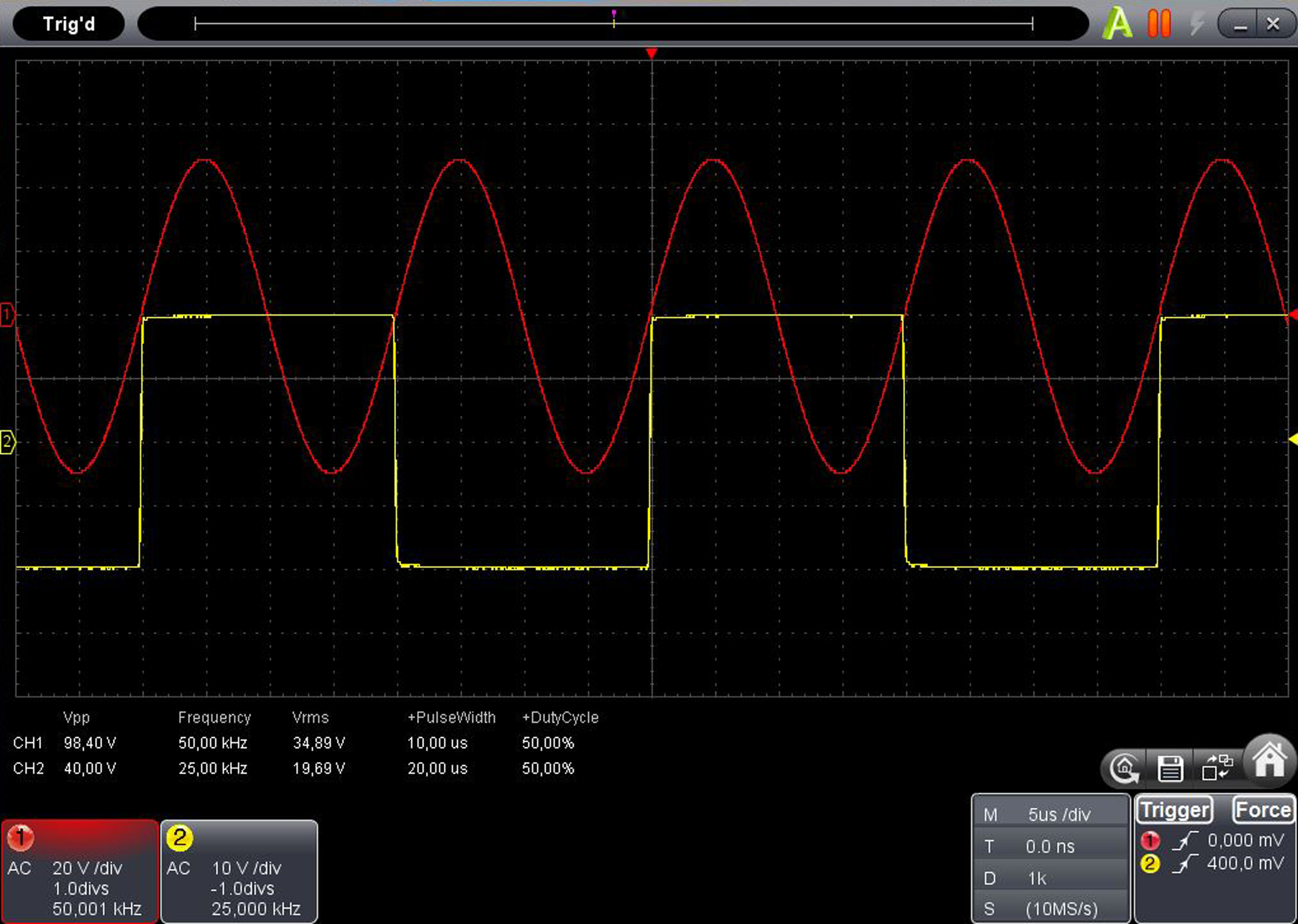 «PeakTech® P 1290» Oscilloscopio per PC da 20 MHz / 2 CH, 100 MS/s