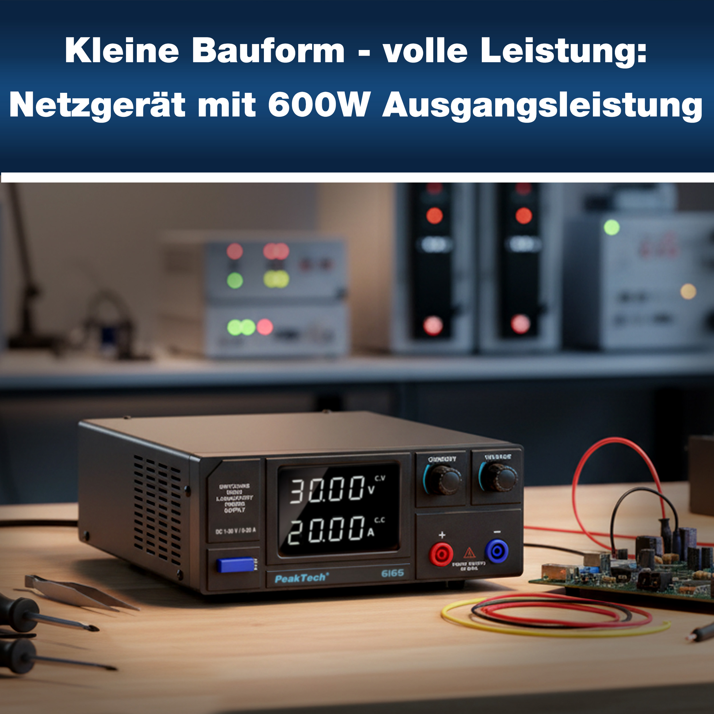 «PeakTech® P 6165» DC Schaltnetzgerät ~ 1 - 30V / 0 - 20A