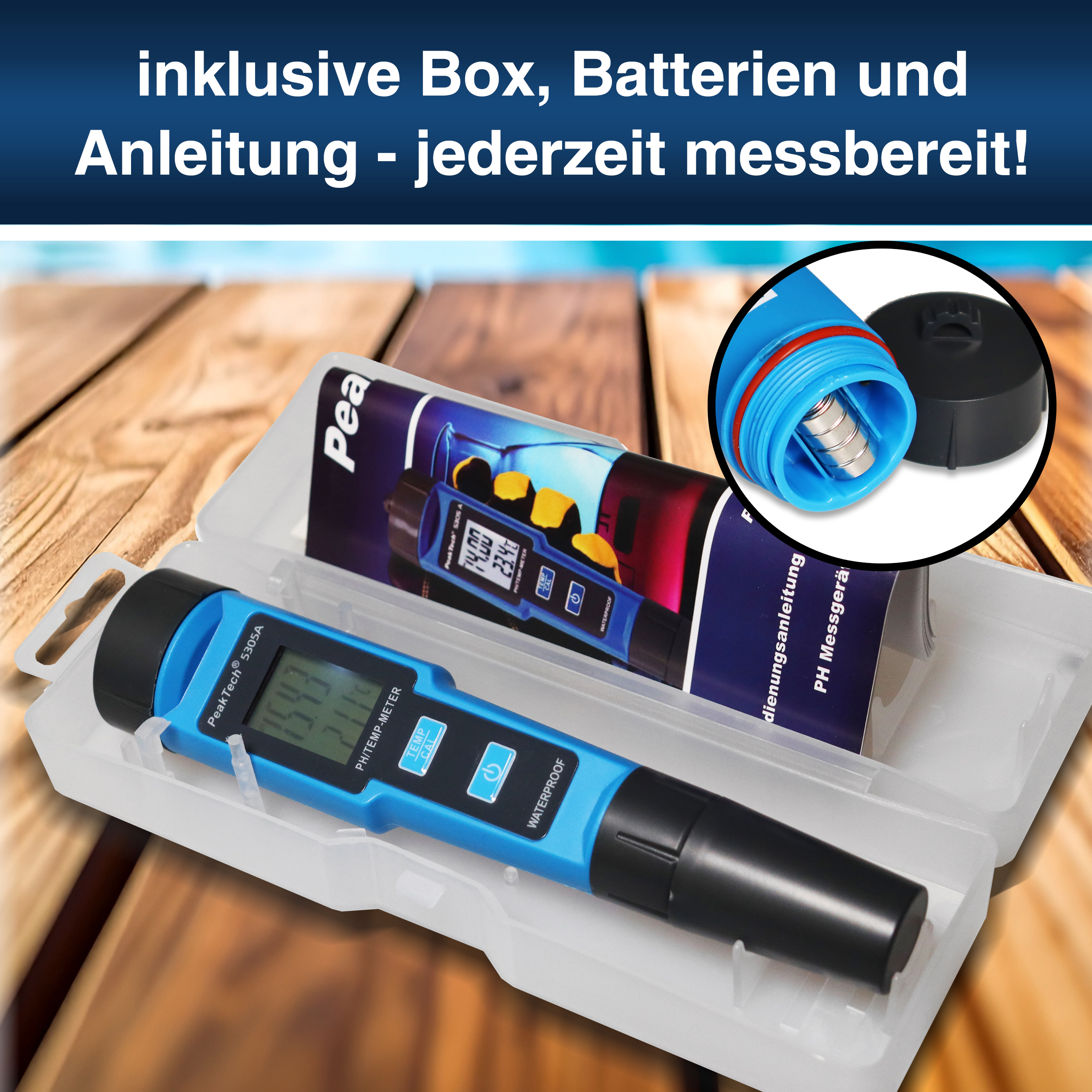 «PeakTech® P 5305 A» PH-mètre 2 en 1 pour PH/TEMP