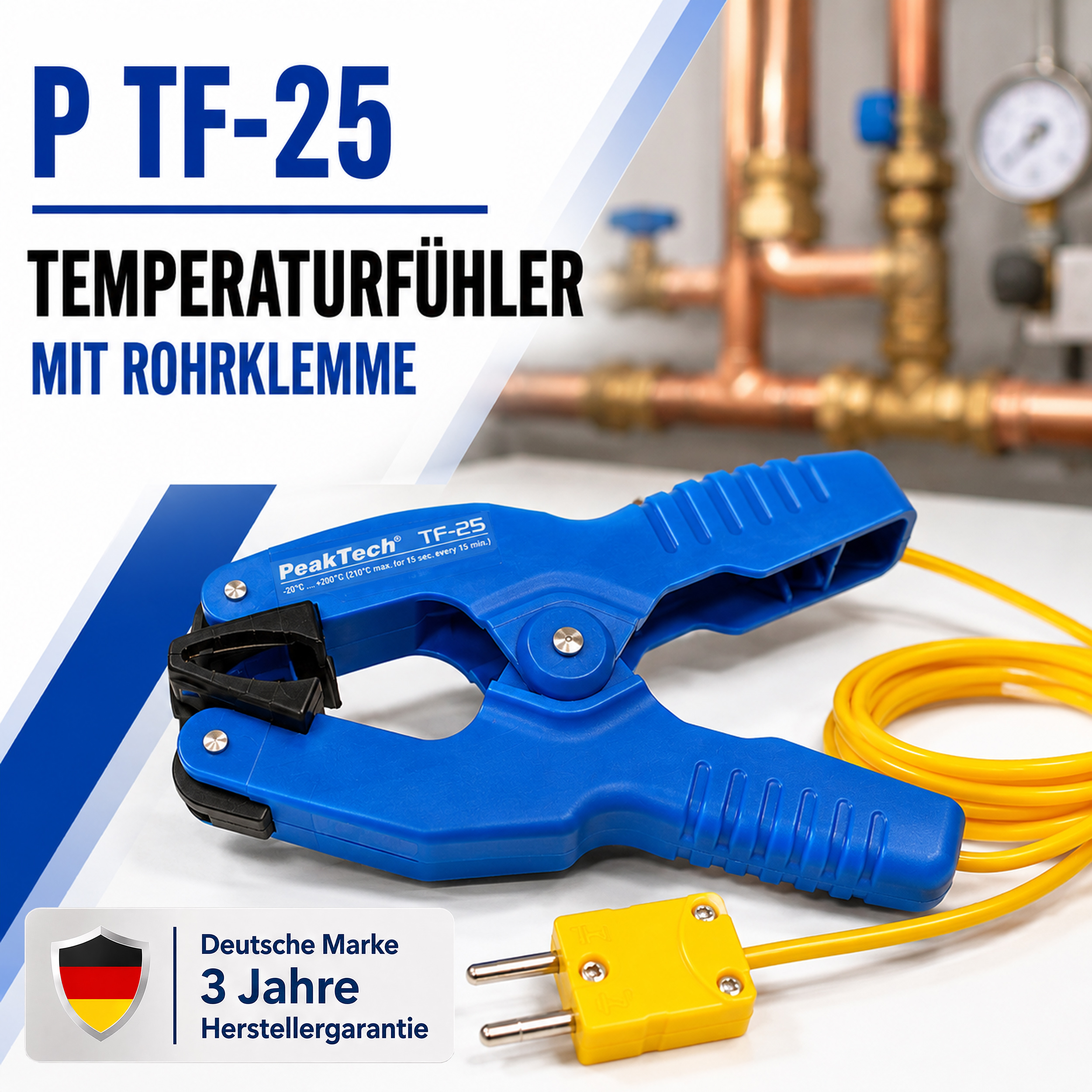 «PeakTech® P TF-25» Zangen-Temperaturfühler, -20 °C … + 200°C