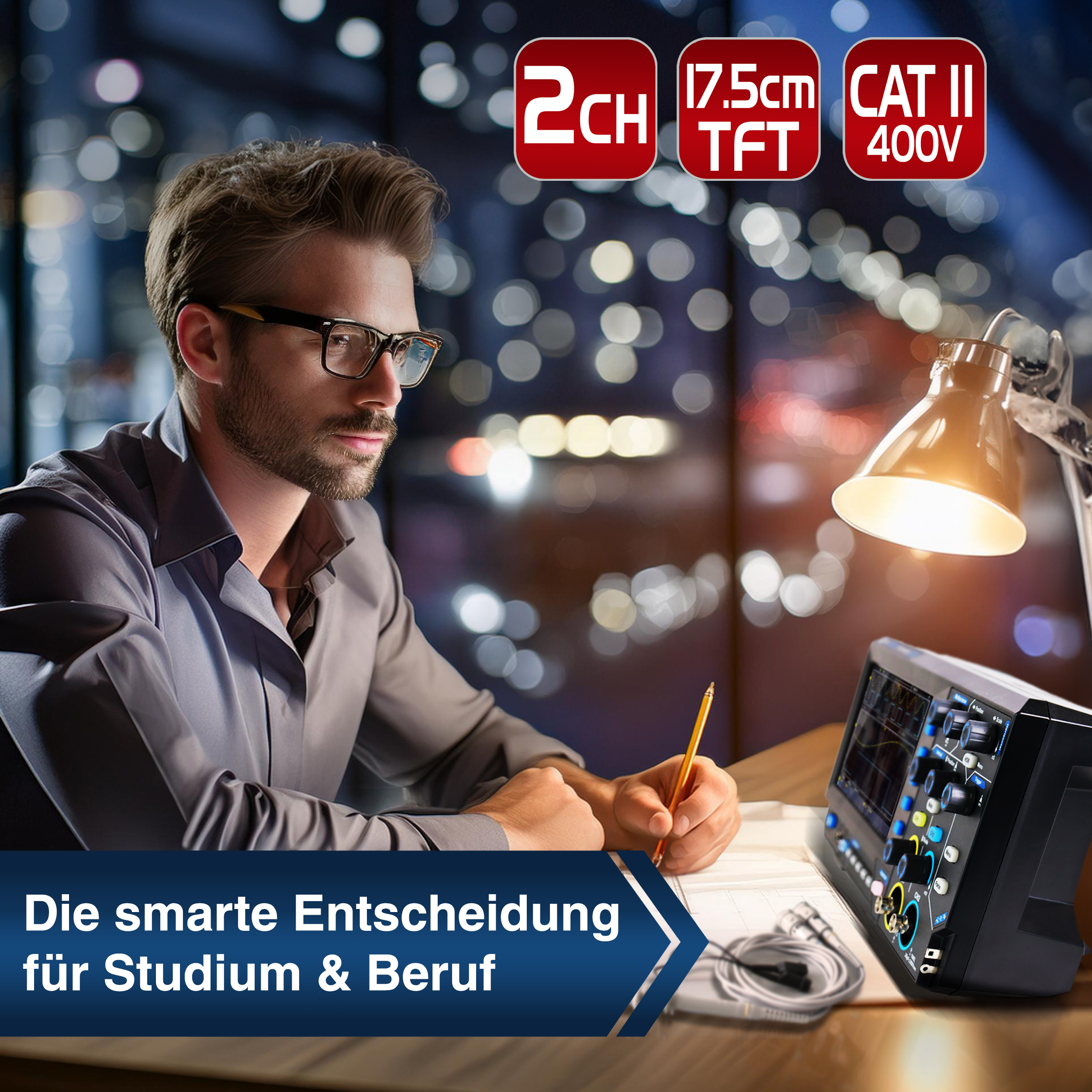 «PeakTech® P 1402» 20 MHz / 2CH, 250MS/s Digital storage oscilloscope