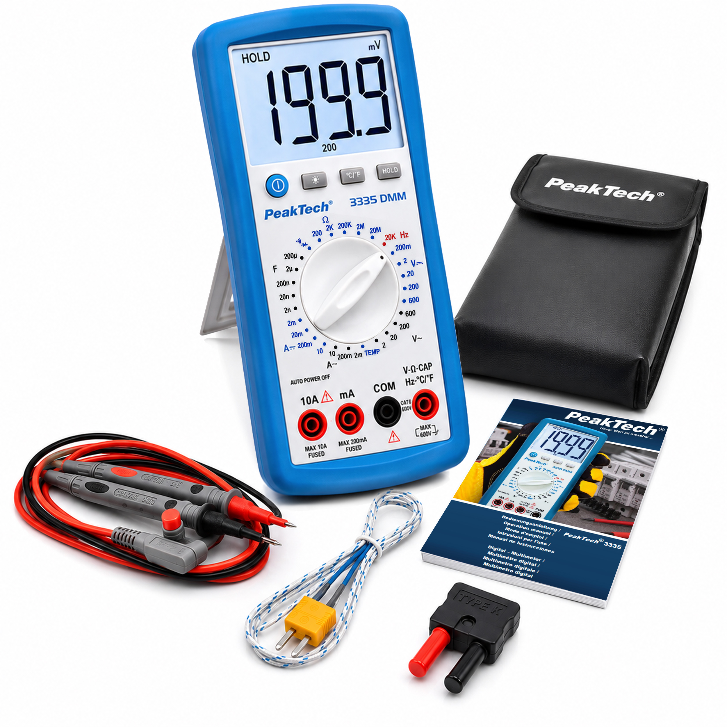 «PeakTech® P 3335» Digital multimeter, 2,000 counts, 600V AC/DC