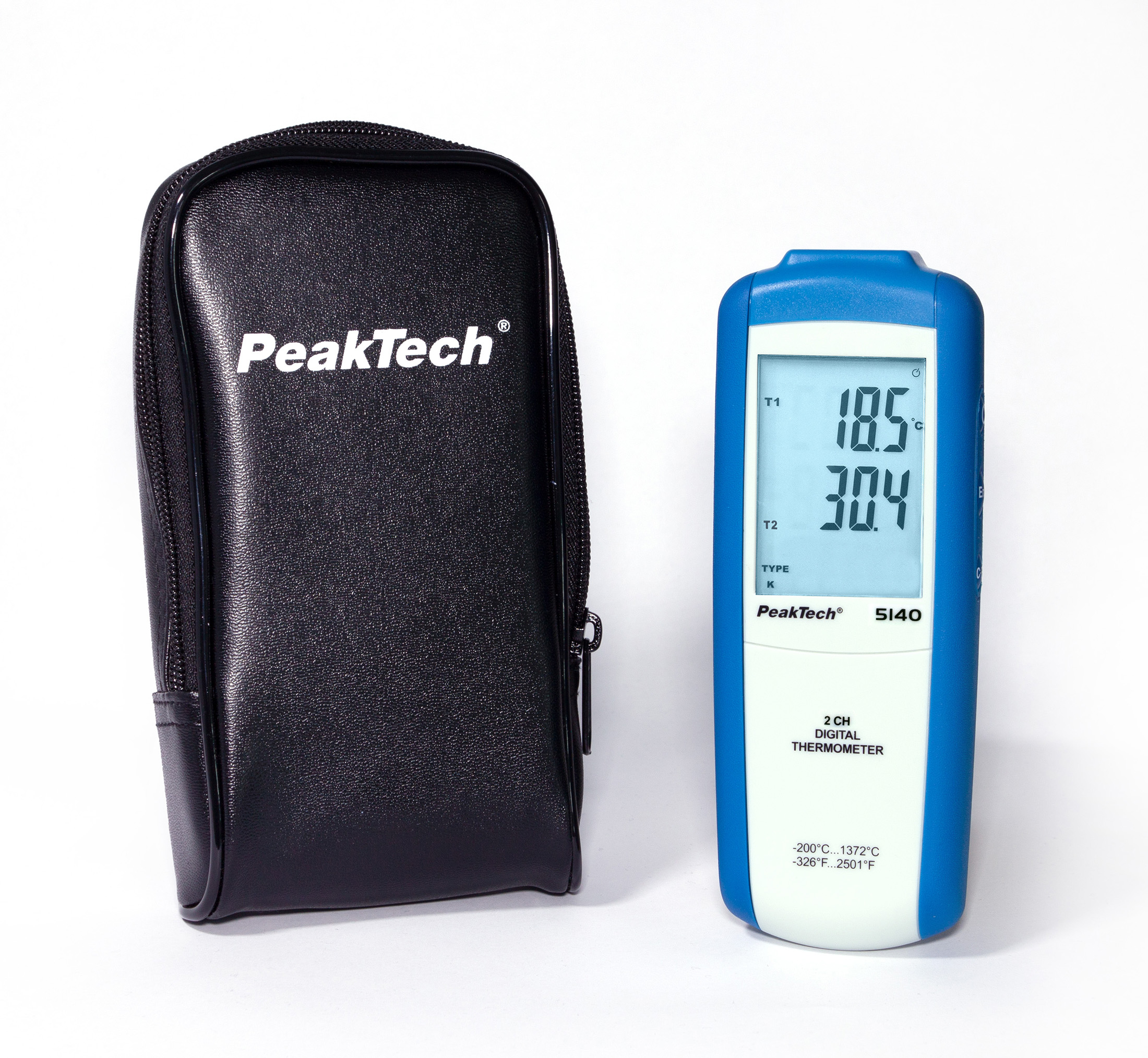 «PeakTech® P 5140» Termometr cyfrowy 2 CH, -200...+1372°C