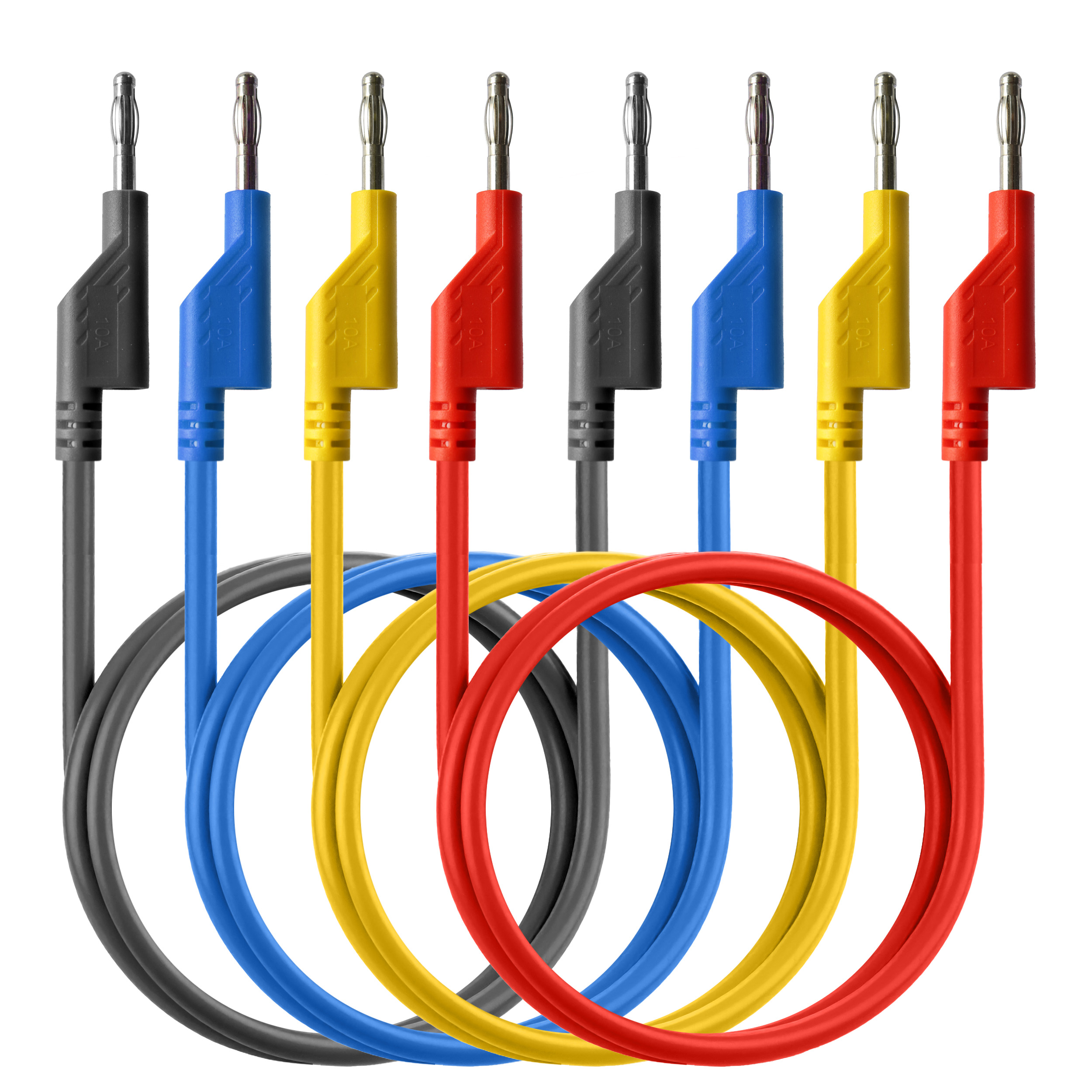 «PeakTech® P 7047» Set of 4 Test Leads (50cm) for Laboratory Power Supplies