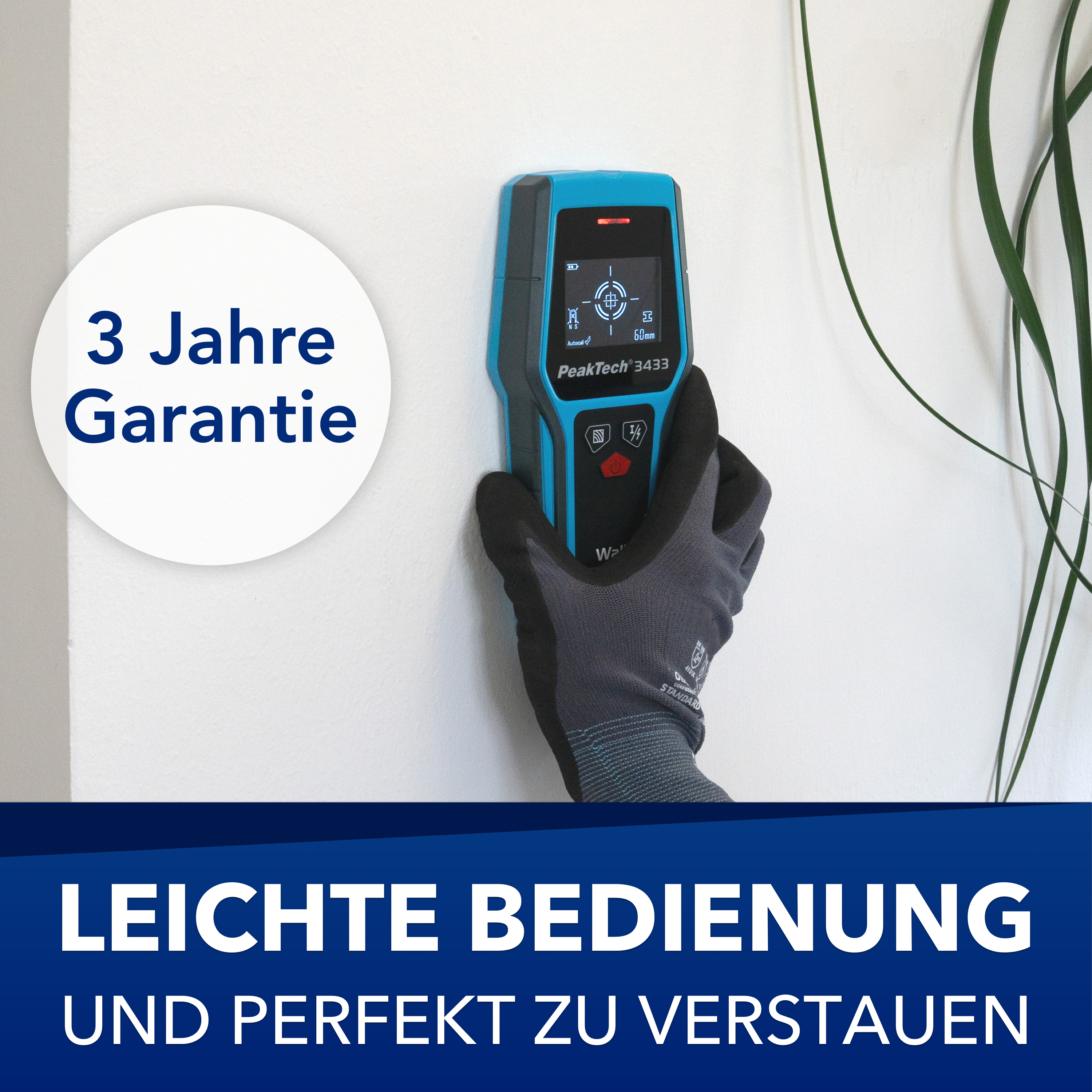 «PeakTech® P 3433» Escáner de pared digital