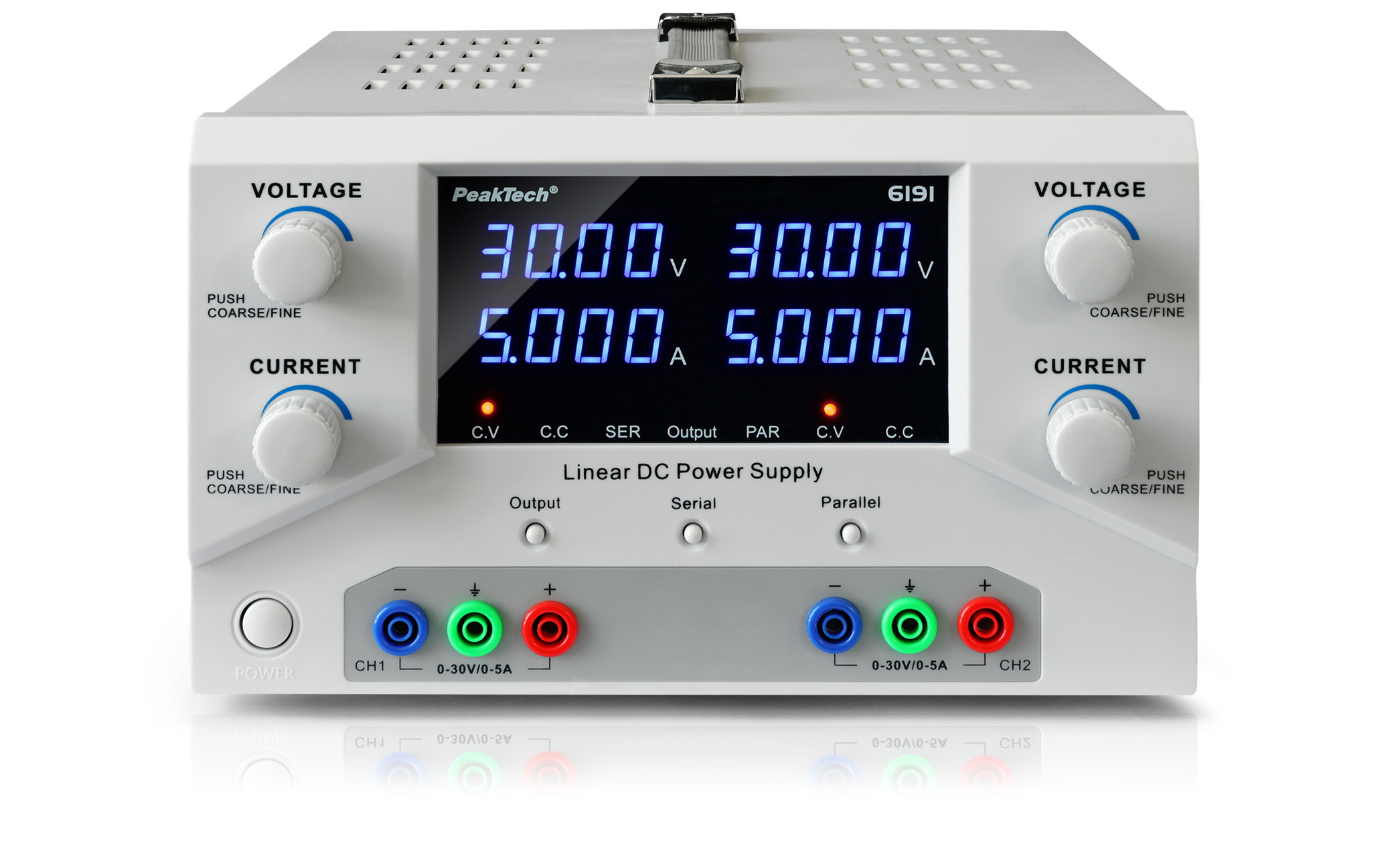 «PeakTech® P 6191» Laboratory power supply 2x 0-30 V / 0-5 A DC