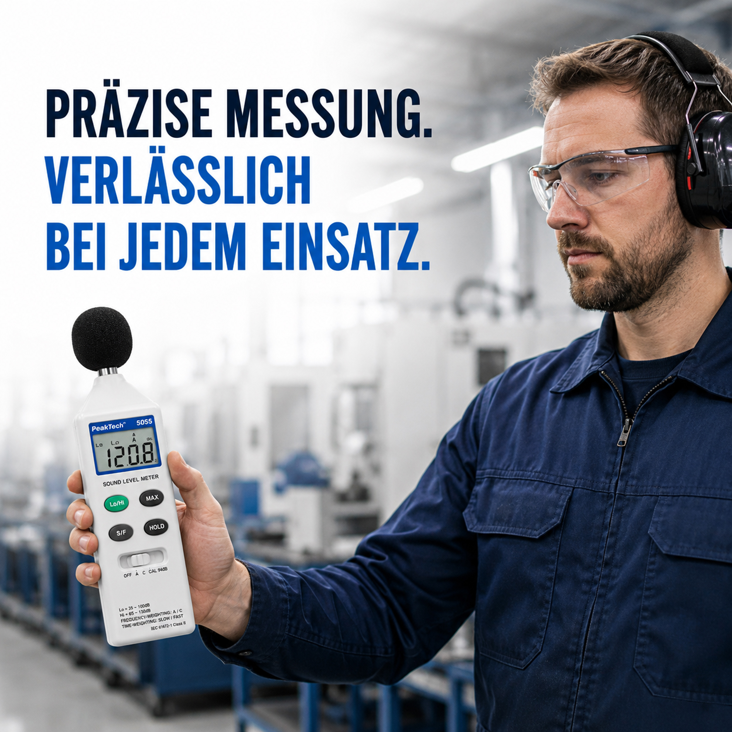 «PeakTech® P 5055» Digital Sound Level Meter, 3 1/2-digit