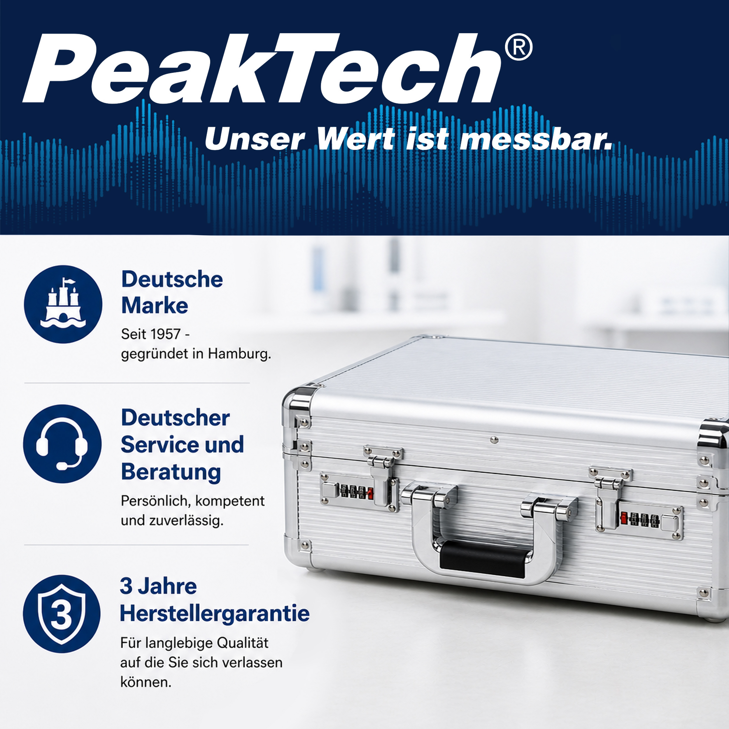 «PeakTech® P 7245 A» Werkzeugkoffer 40x30x15cm mit Sortierfächern