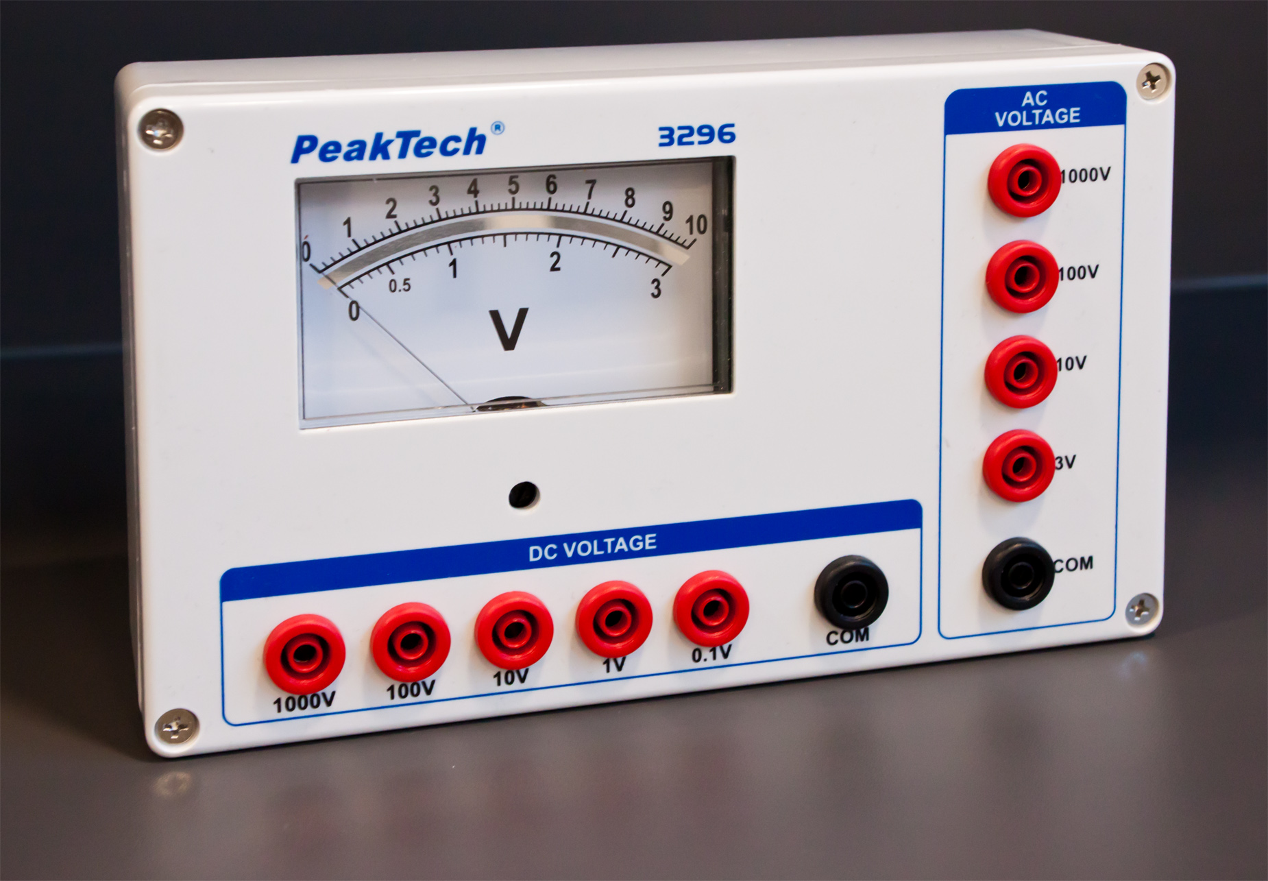 «PeakTech® P 3296» Analog Voltmeter - 0...0,1/1/10/100/1000V AC/DC
