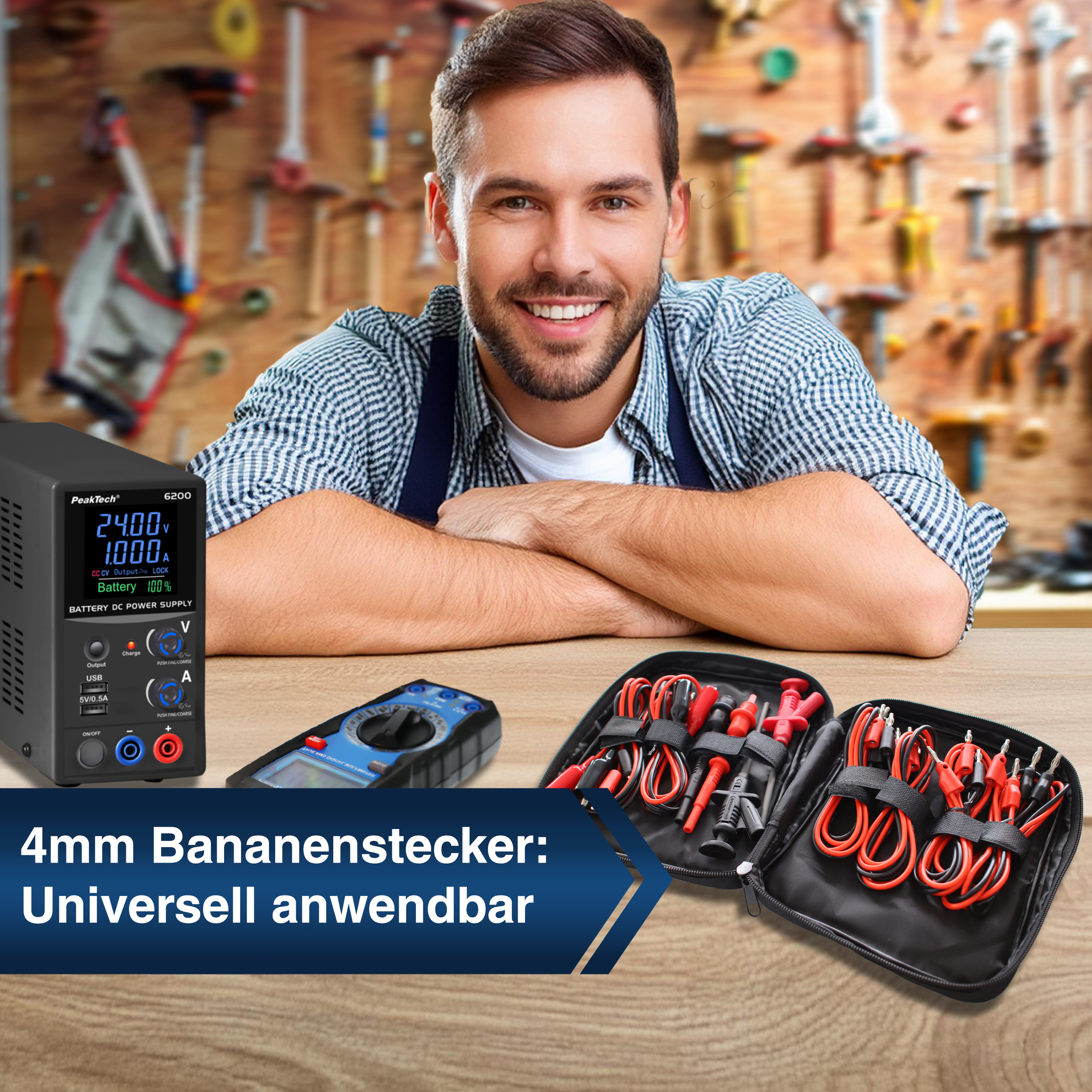 «PeakTech® P 8201» Measuring Accessories Set with 4mm Plugs