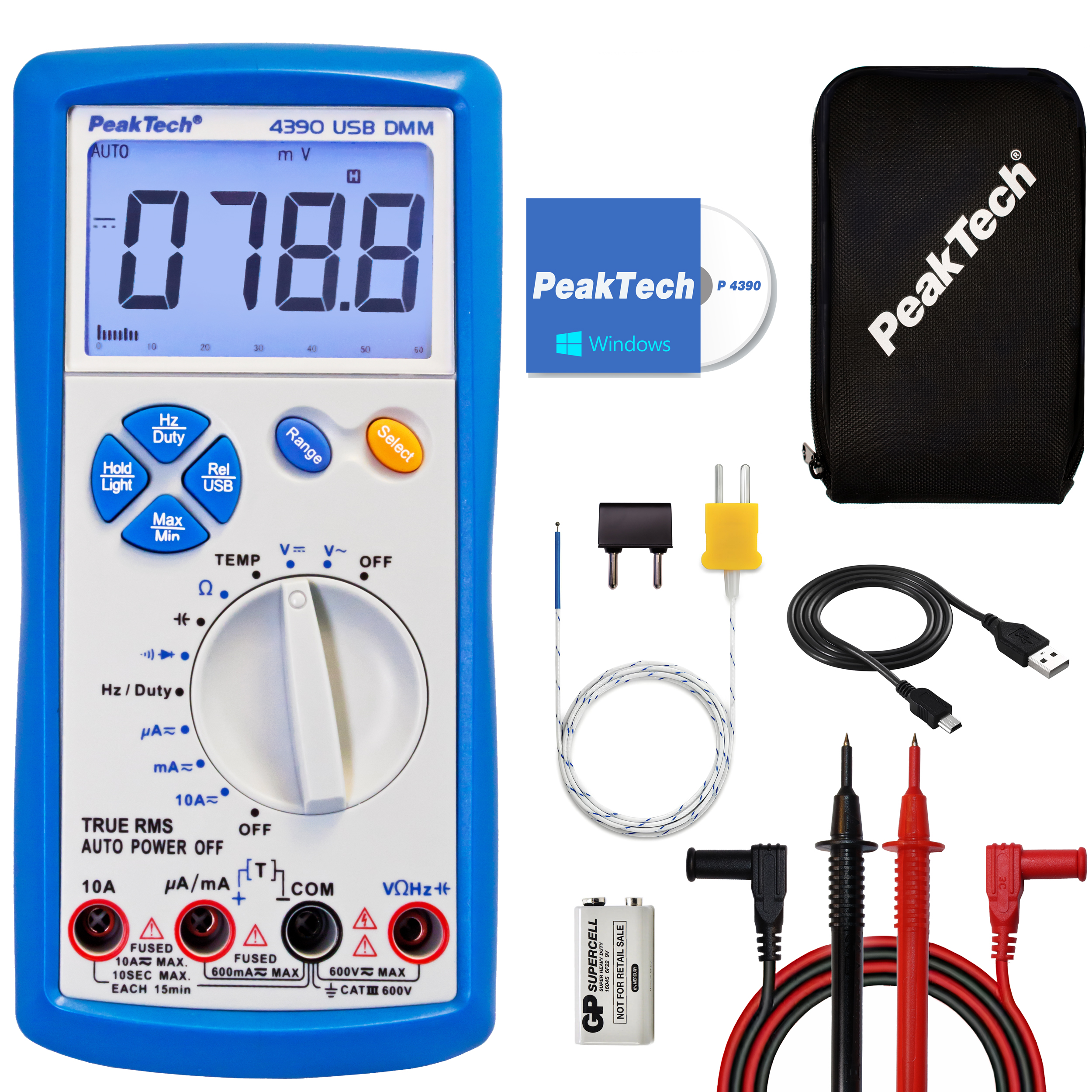 «PeakTech® P 4390» Multimetr cyfrowy, 6.000 zliczeń, TrueRMS