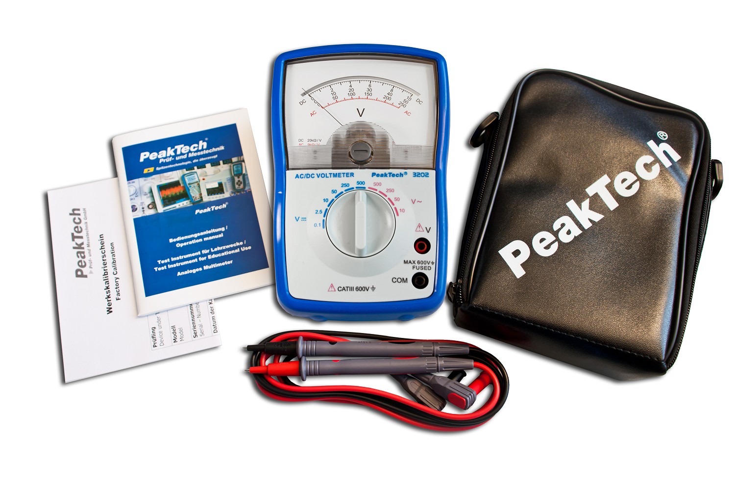 «PeakTech® P 3202» Analoges Voltmeter, 500 V AC/DC
